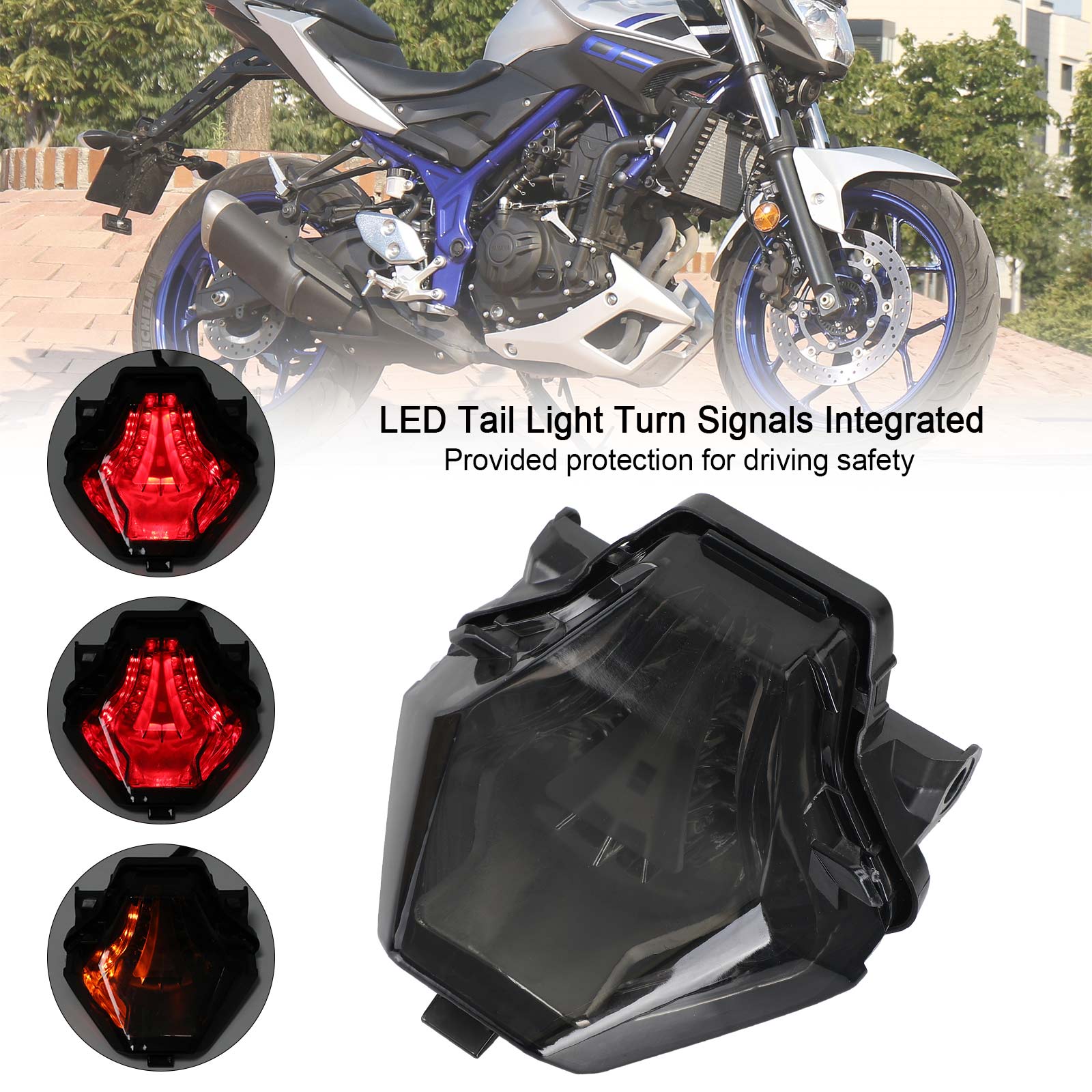 Sinais de curva da luz traseira integrados para yamaha yzf r25/r3 mt 03/07/25 fz 07 genérico