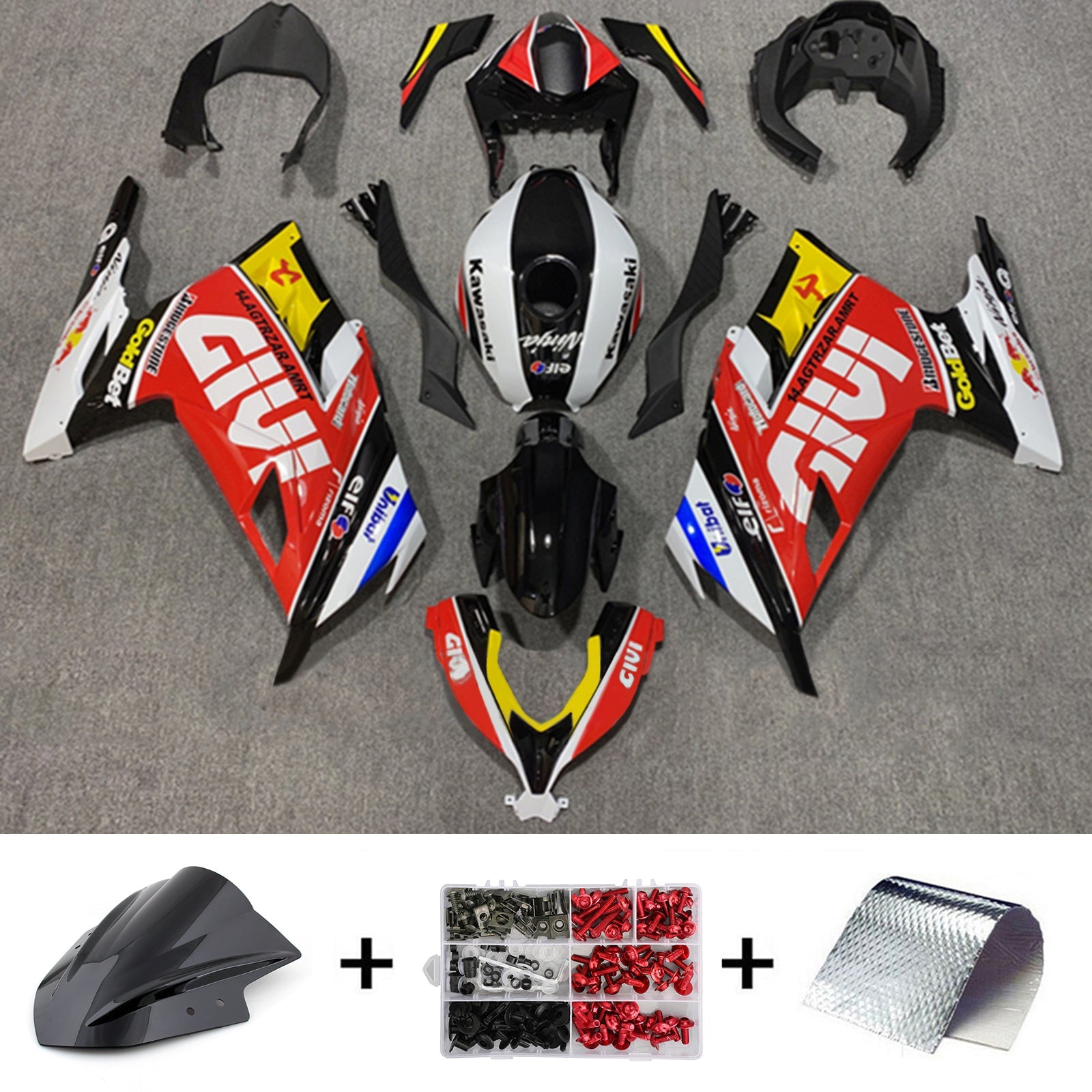 Kit de carénage d'injection Kawasaki EX300/Ninja 300 2013-2024, carrosserie en plastique ABS