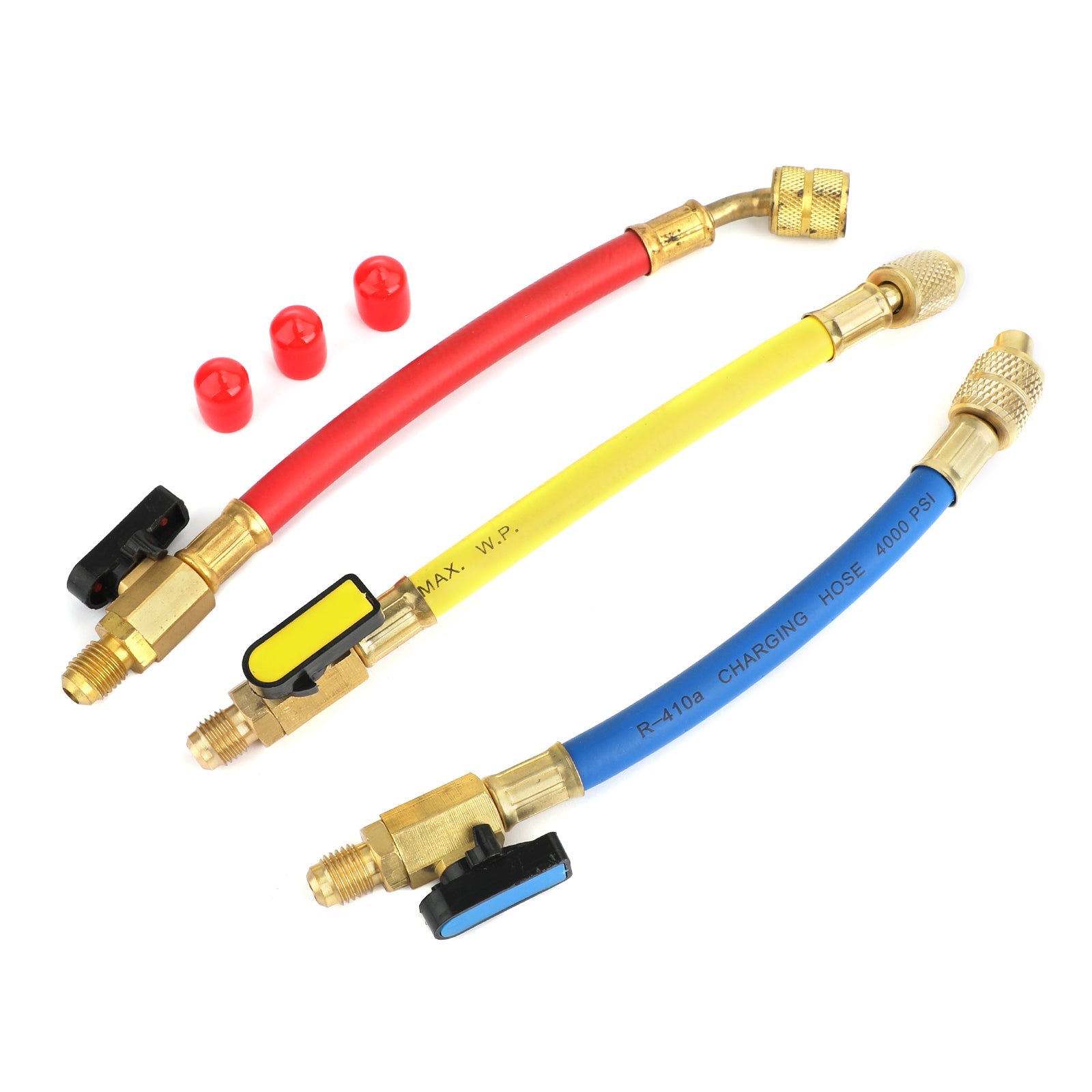 3x jauge de collecteur A/C tuyaux de charge de réfrigération pour R134a R410a