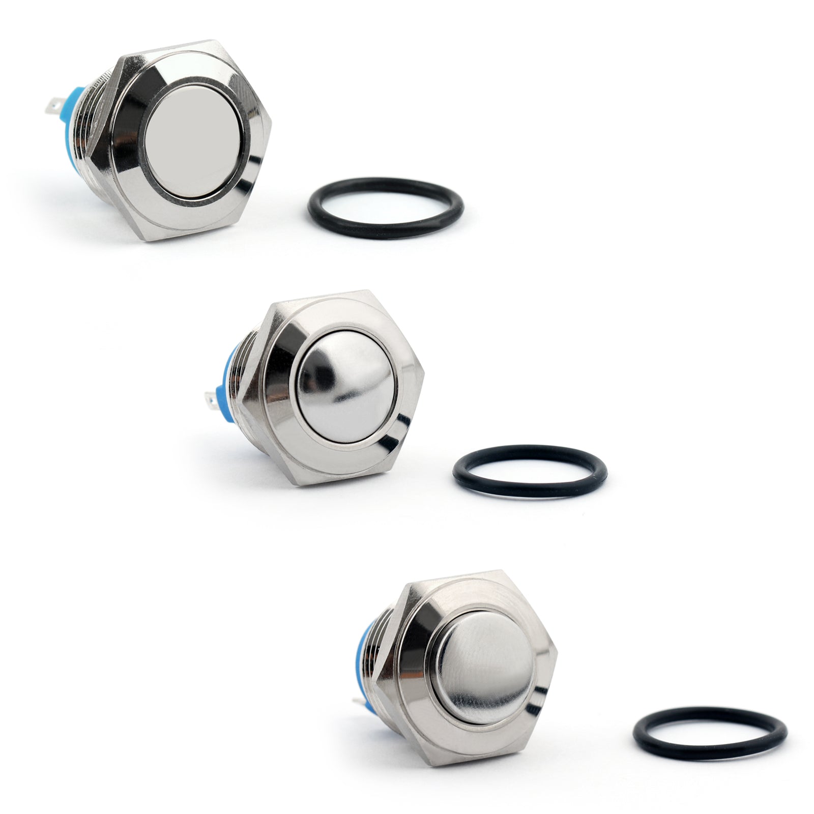 16 mm 2 PIN Normálne zatvorené na okamžité okamžité prepínač tlačidla na kovové tlačidlo 36v/2a