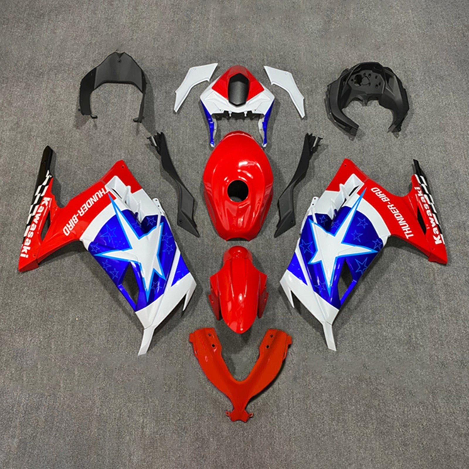 2013-2024 Kawasaki Ex 300/Ninja 300 Kit de carénage injection Bodywork Abs en plastique