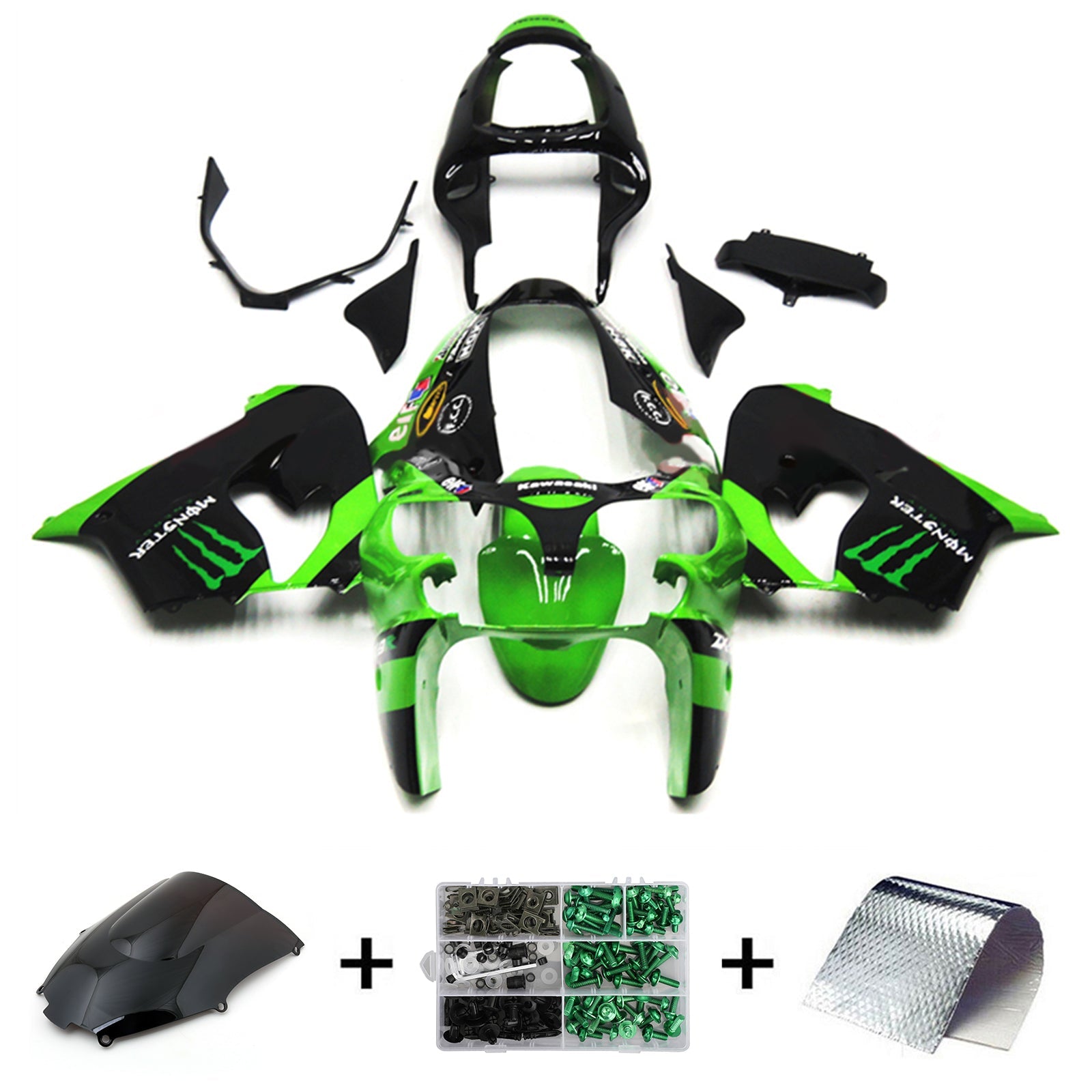 2002-2003 Kawasaki ZX9R injectiekuipset carrosserie kunststof ABS #129