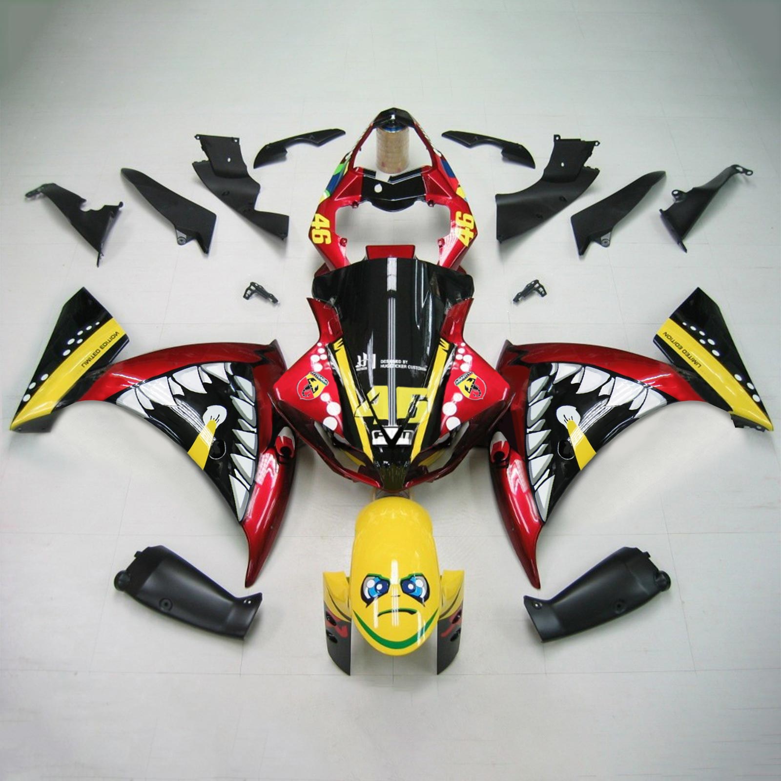 2012-2014 Yamaha YZF 1000 R1 Injeksjon Fairing Kit Bodywork Plastic ABS #128