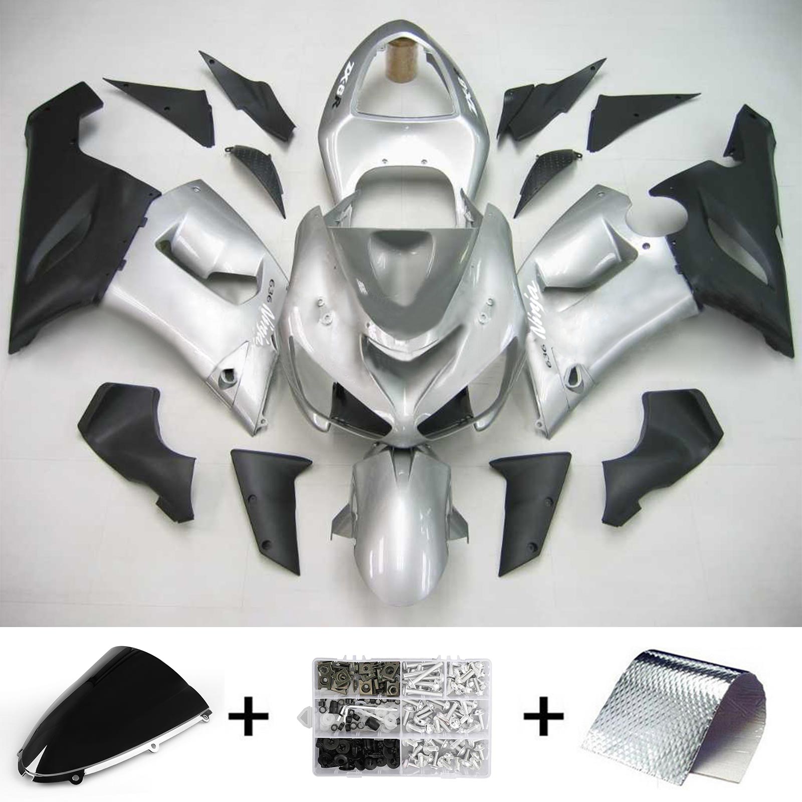 2005-2006 Kawasaki ZX6R 636 Kit de carenagem de injeção AMOTOPT ABS PLÁSTICO DE PLÁSTICOS #104
