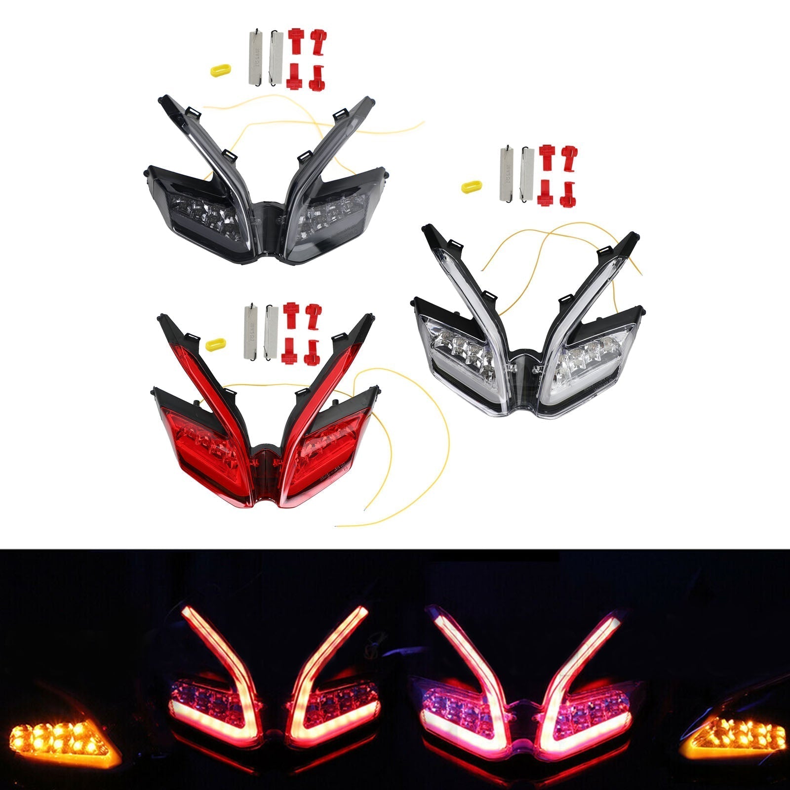 Clignotants de feu arrière intégrés à LED pour Ducati 959 899 1299 1199 Panigale noir