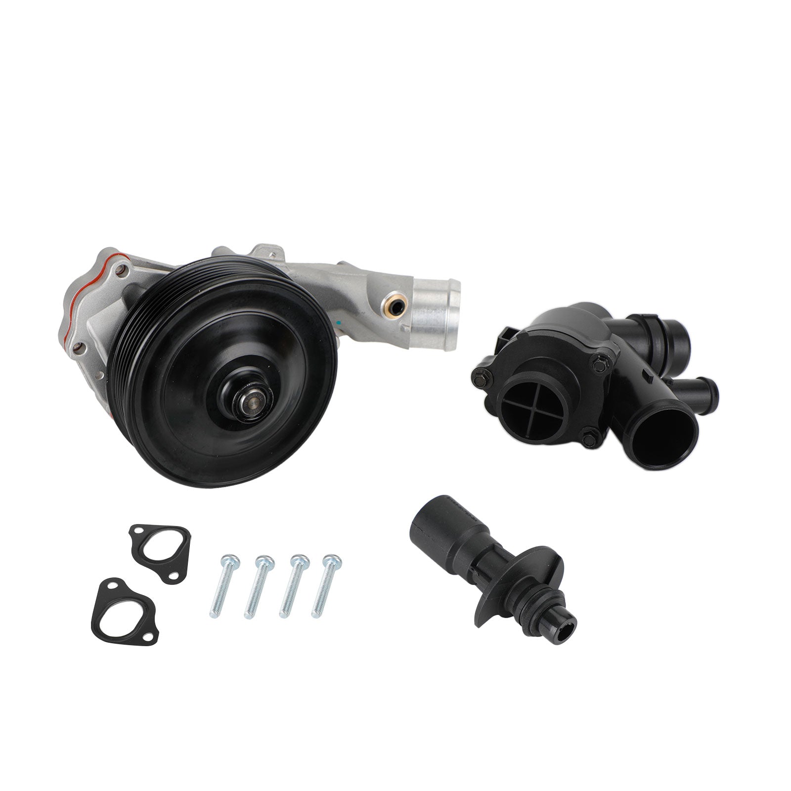 2010-2014 Jaguar XF 5.0L V8 XFR XFR-S waterpomp met bouten pakkingen connector + thermostaatset