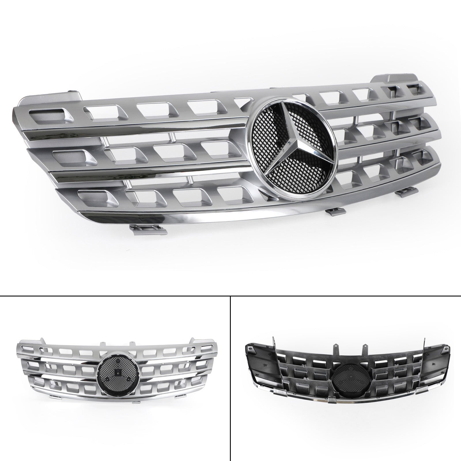 2005-2008 Benz ML-klasse W164 AMG Style Front Grille Grille Chroom Zilver Generiek
