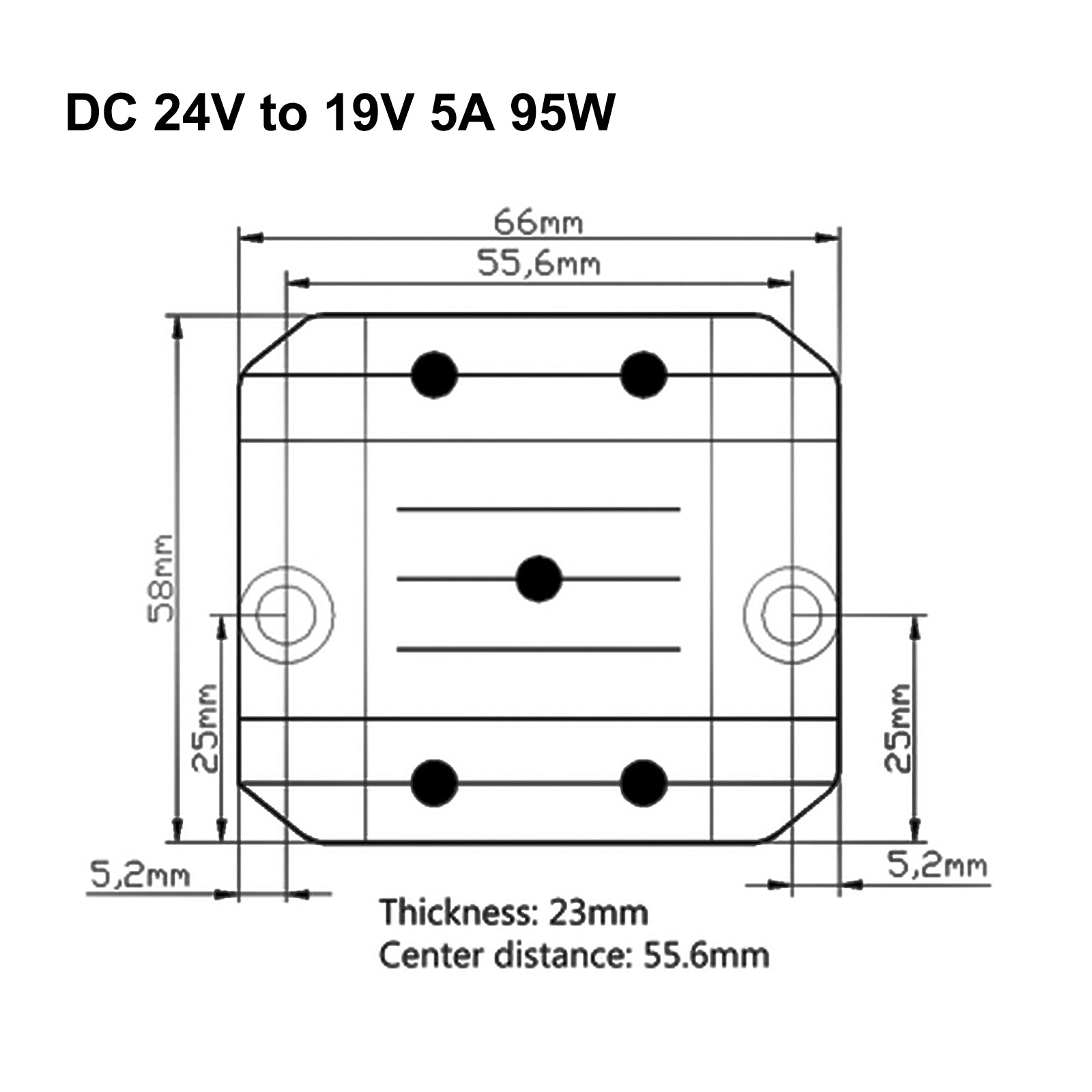DC/DC Buck Step-down Module 24V till 19V 5A Strömförsörjningskonverterare Regulator