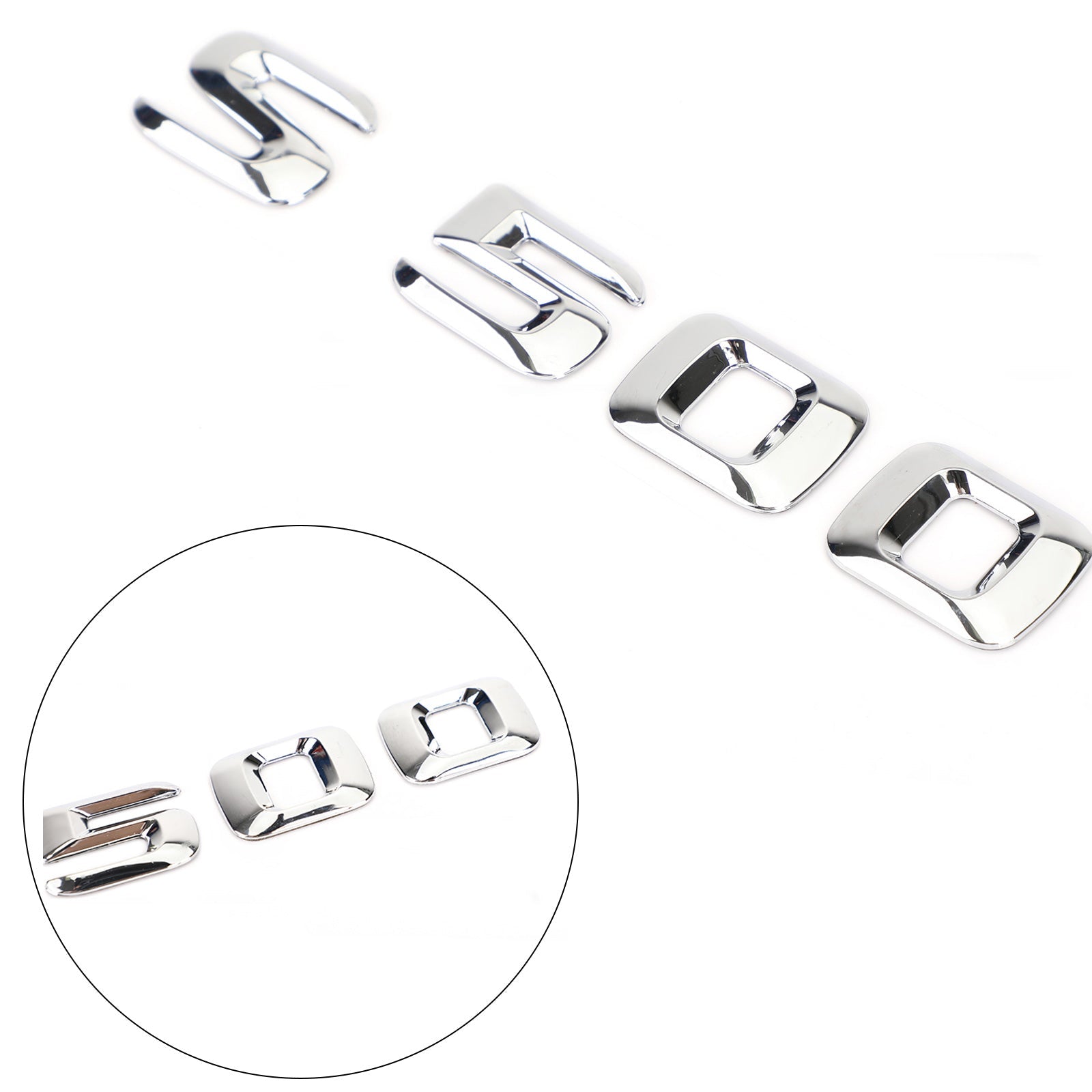 Bakstamme emblem Badge Navnplate Decal Letters Numbers Fit Mercedes S500 Chrome Generic