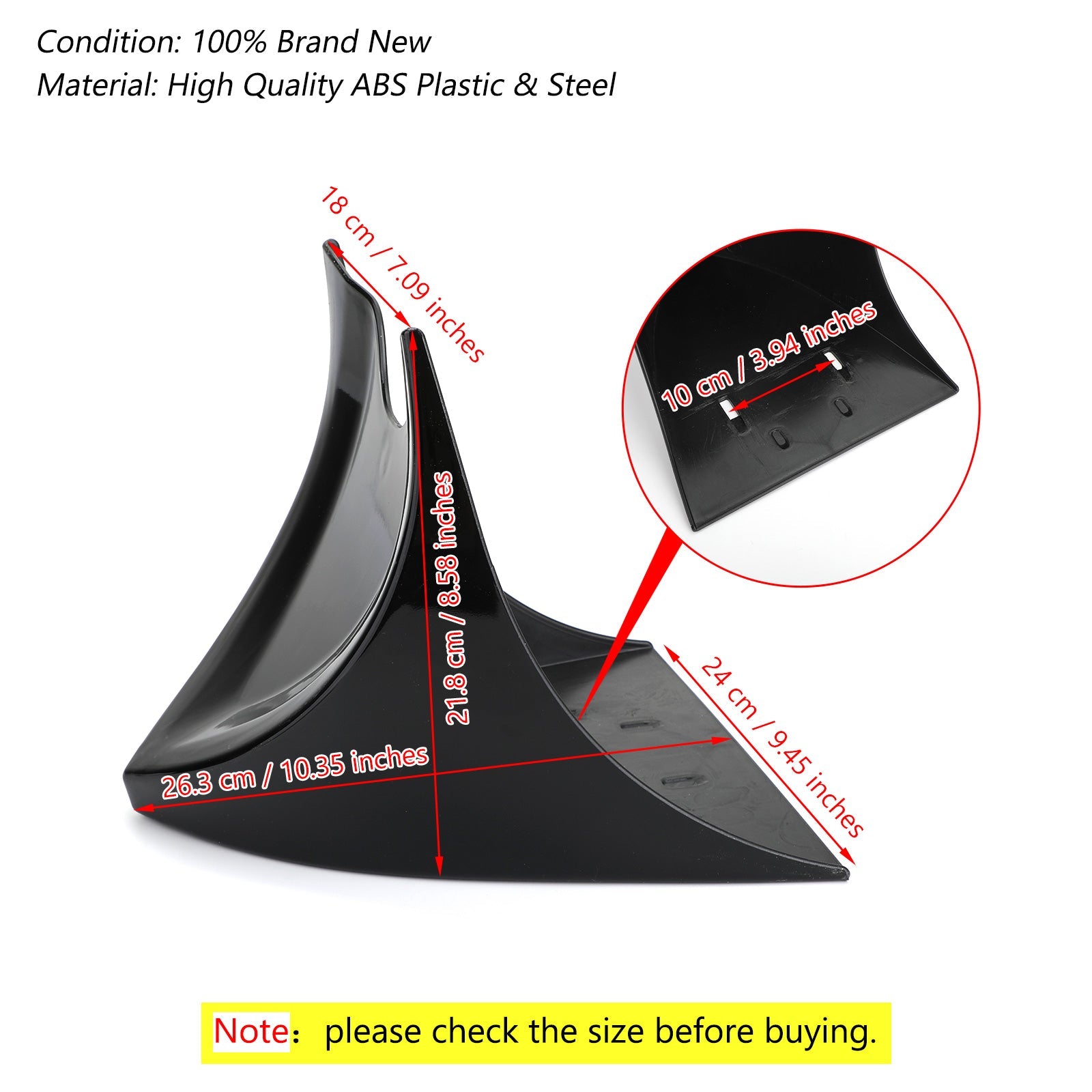 Front Chin Spoiler Air Dam Fairing for 04-19 Sportster XL883 XL1200 48 72 MBlack Generic