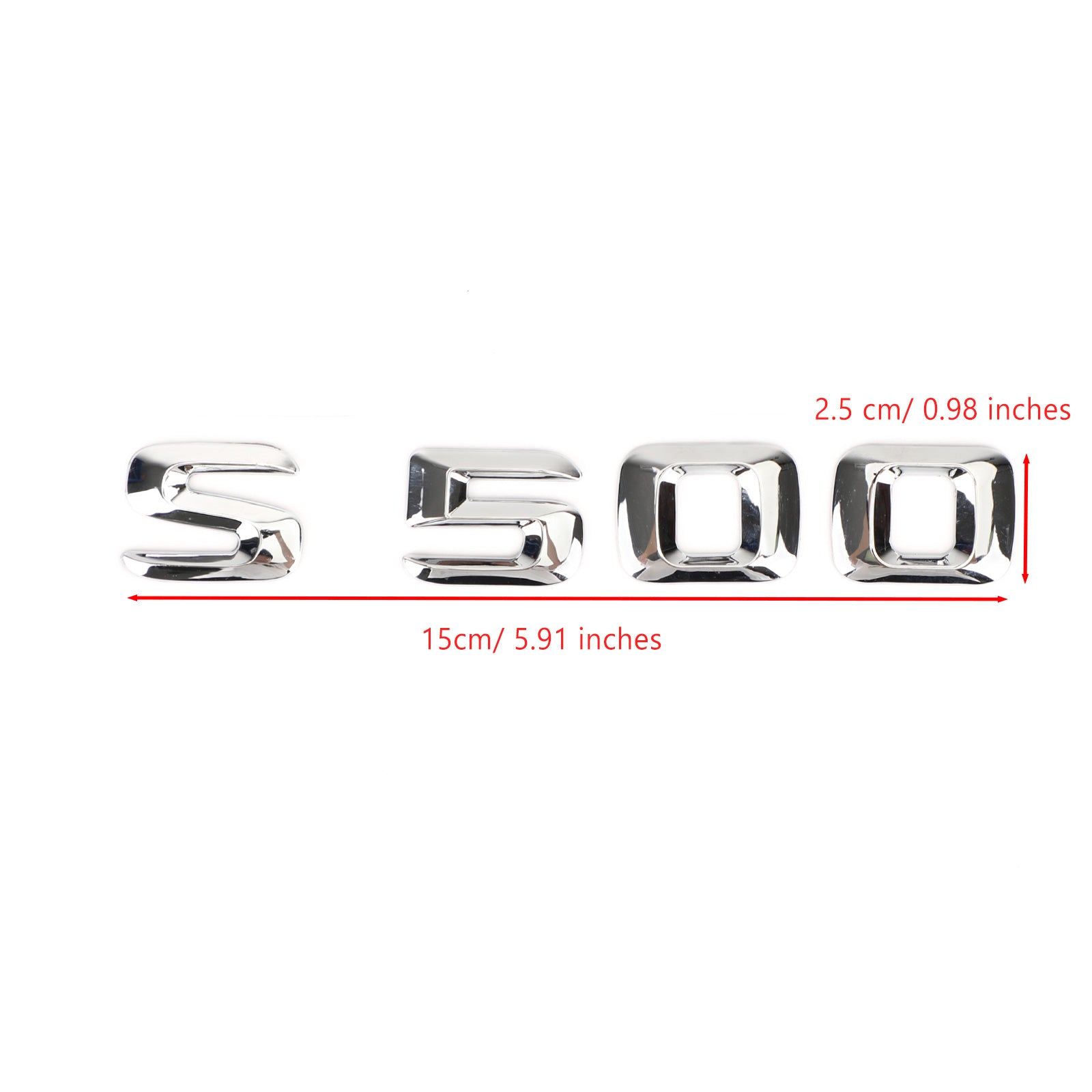 Bakstamme emblem Badge Navnplate Decal Letters Numbers Fit Mercedes S500 Chrome Generic