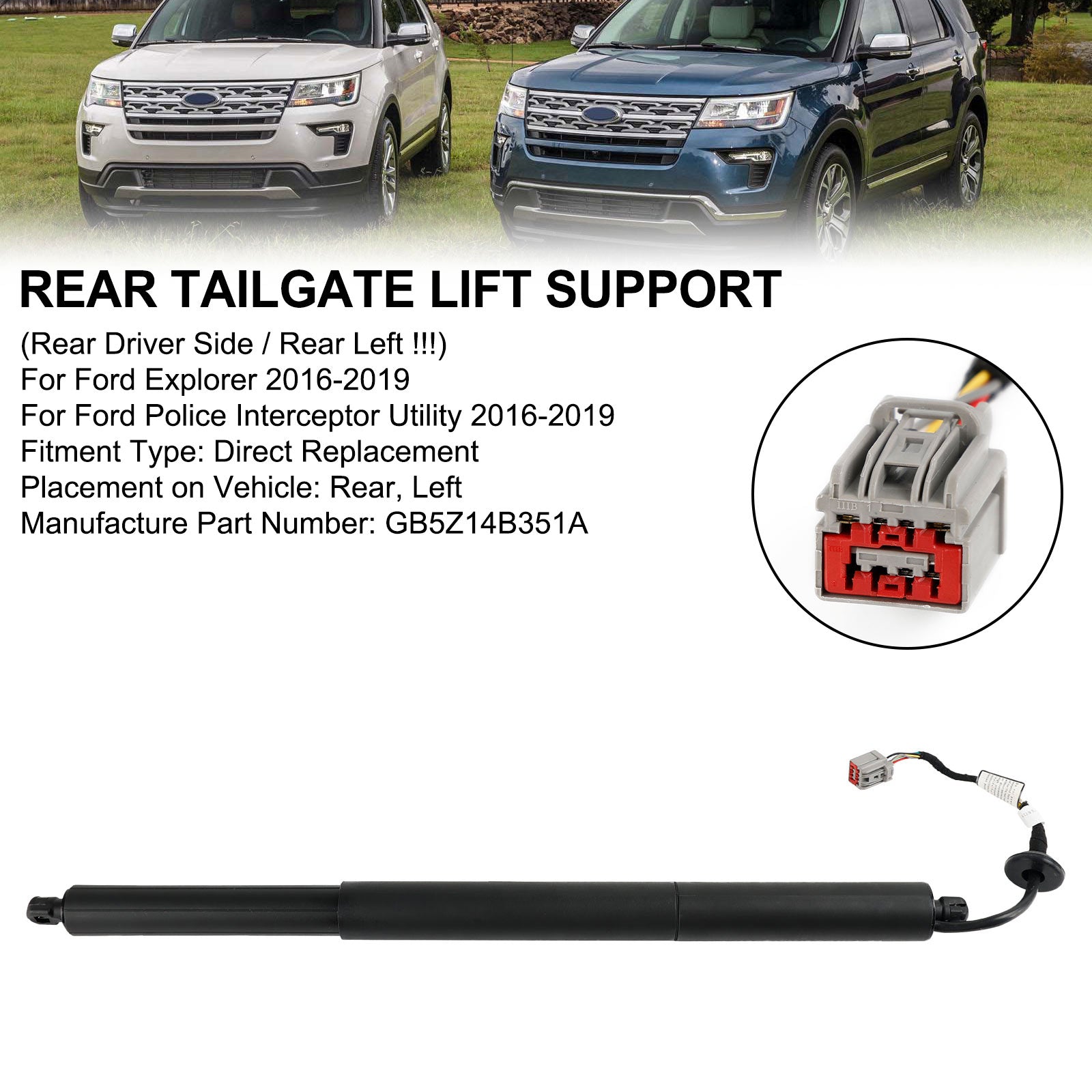 GB5Z14B351A Power Hatch Lift Support Fit Ford Explorer 2016-2019 Bakre LH-driver