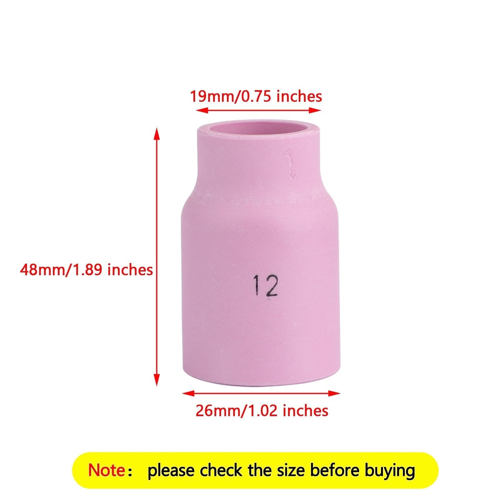 5pcs grand objectif à gaz tasse en céramique 53N87 # 12 TIG Souding Torch