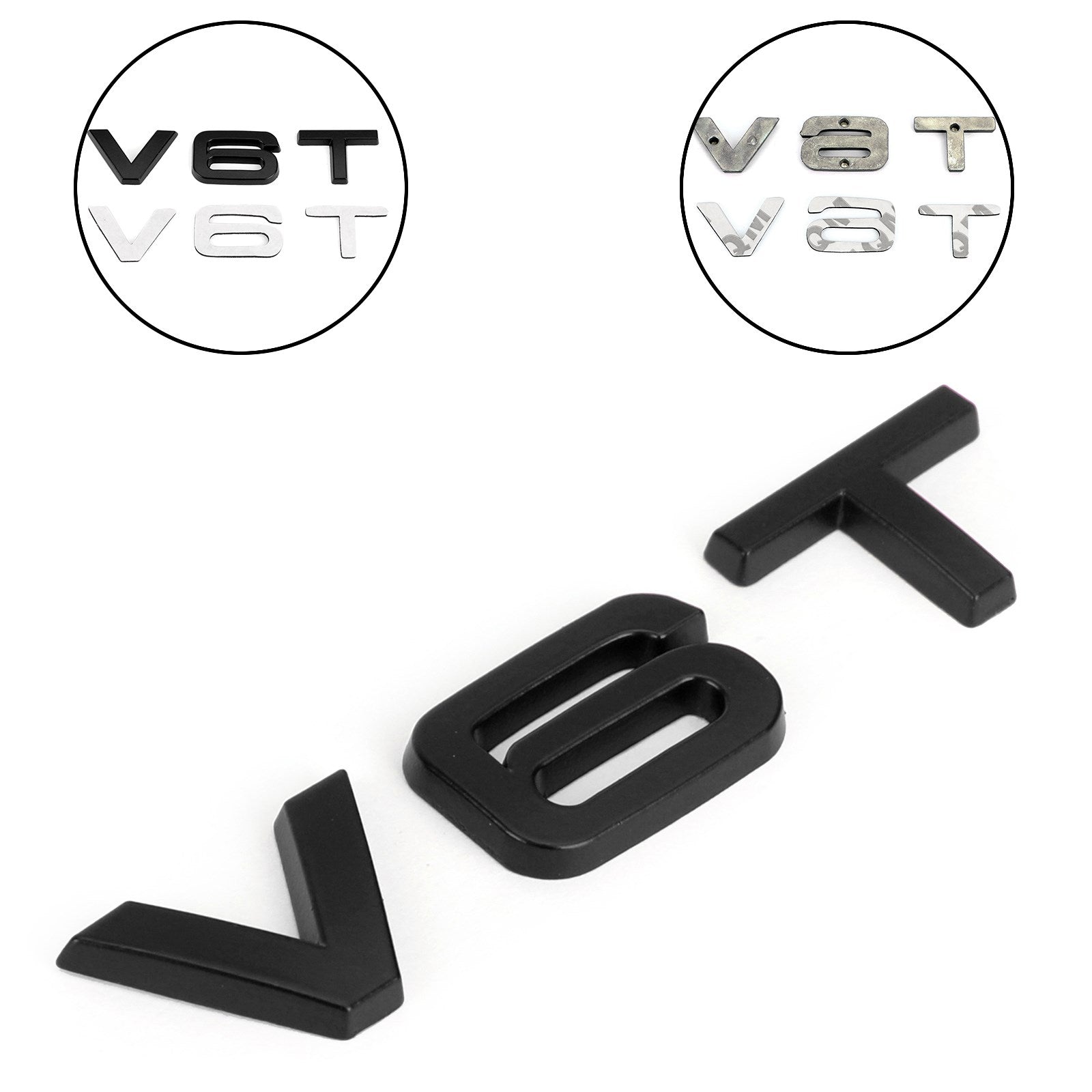 V6T Emblem Badge Fit för Audi A1 A3 A4 A5 A6 A7 Q3 Q5 Q7 S6 S7 S8 S4 SQ5 Black