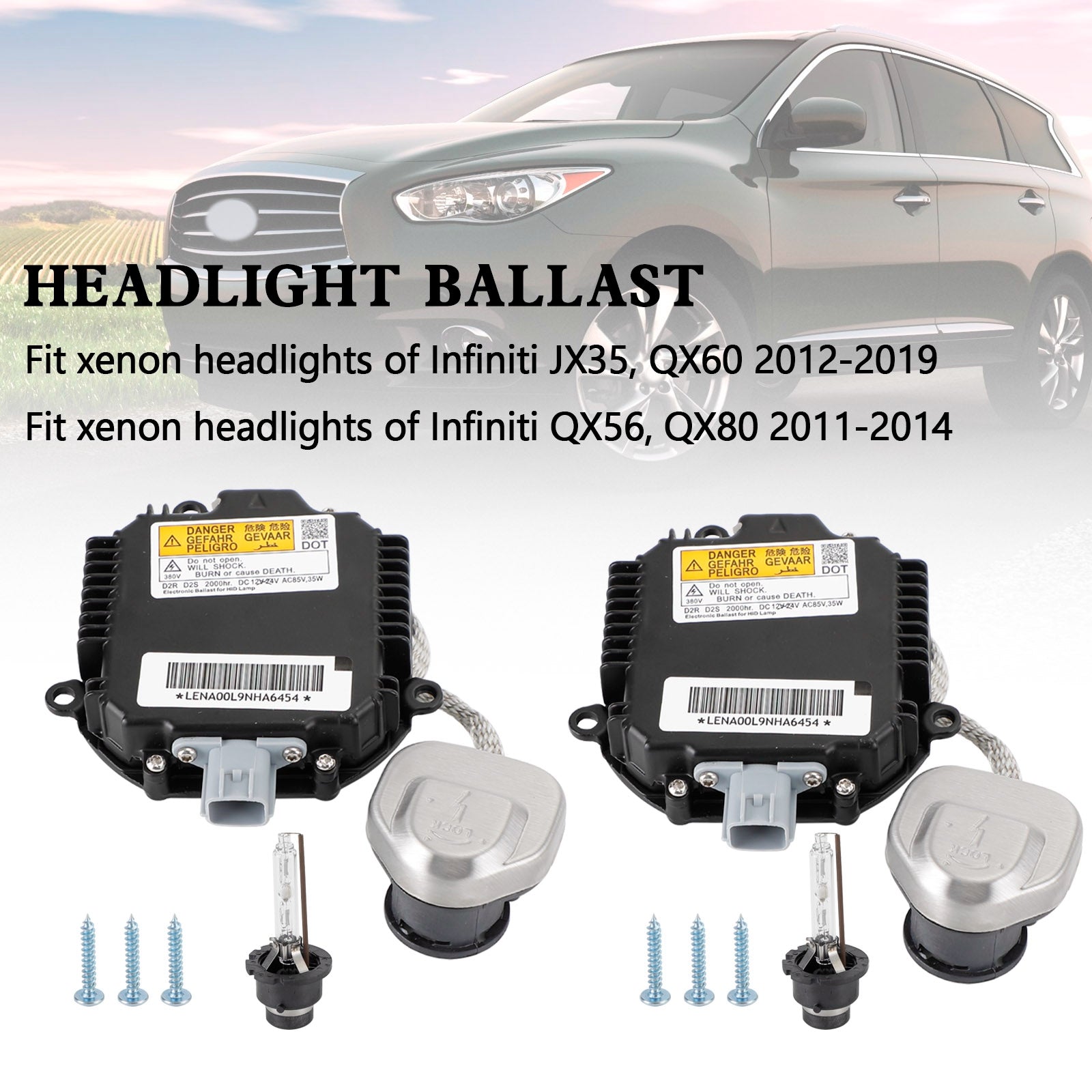 2012–2019 Infiniti JX35, QX60 2x xenon-ballast & D2S-pæresettkontrollenhet