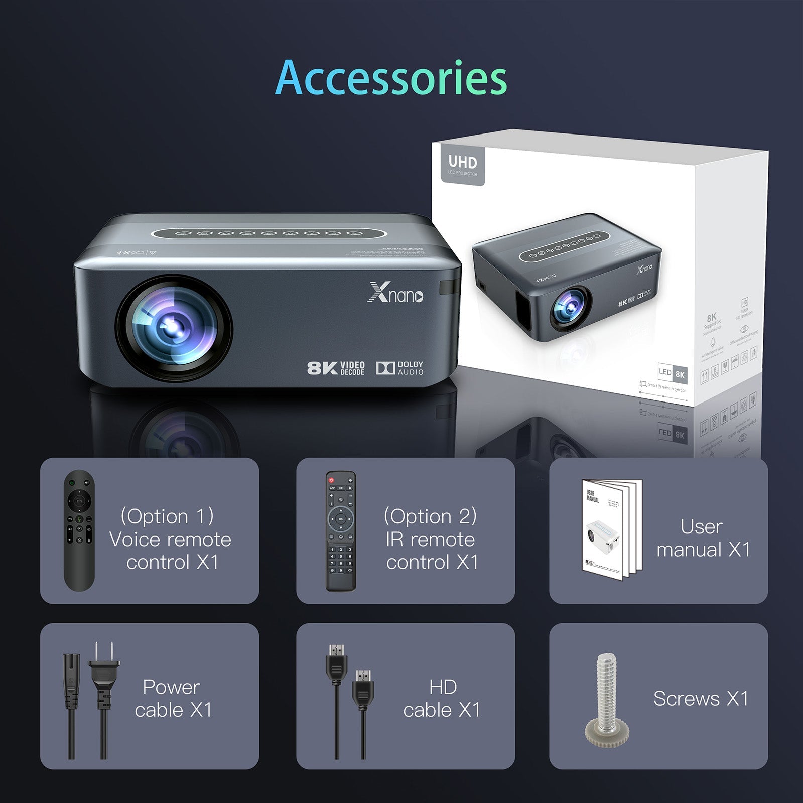 Ultra HD 8K-decodering Projectie Android-filmprojector Multimedia Home Theater