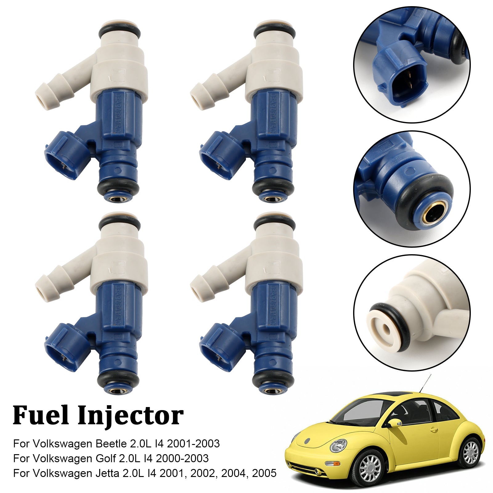 VW Golf Beetle Jetta 2.0L I4 2000-2005 4pcs Injecteur de carburant 0280155995