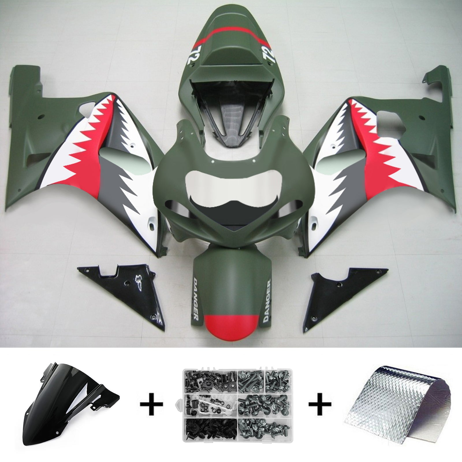 2001-2003 Suzuki GSXR750 K1 Amotopart vstrekovacia kapotážová súprava karosérií Bodywork plast #133