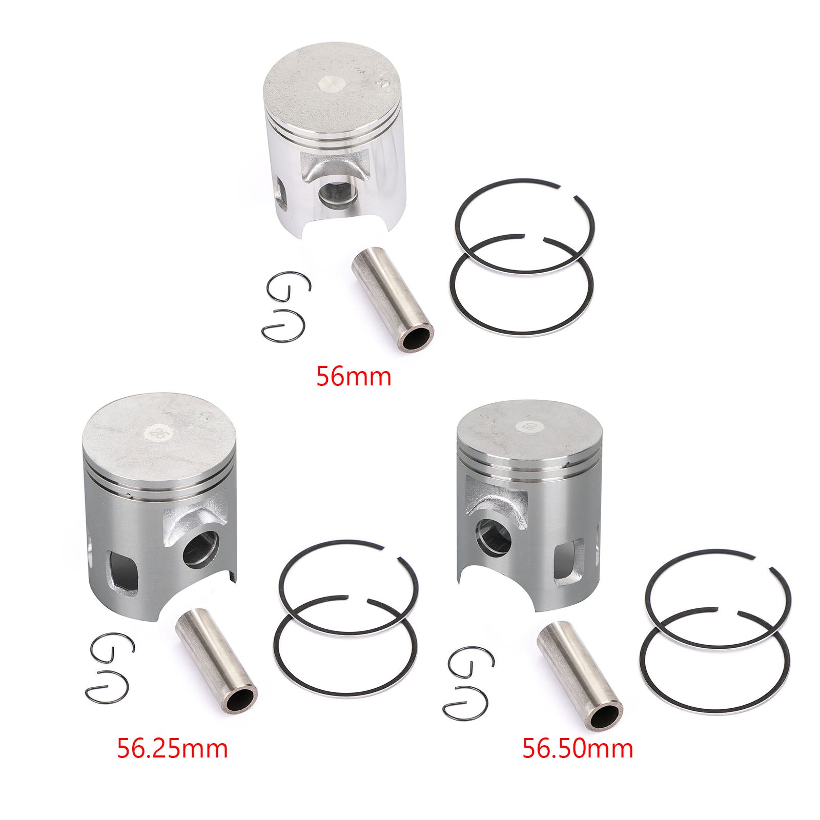 Zuigerpenveerset STD/+.25/+.50 Boringmaat Geschikt voor Yamaha DT125 MX 1986-1991 DT 125 E/F/G/H 1978-1981 Generiek