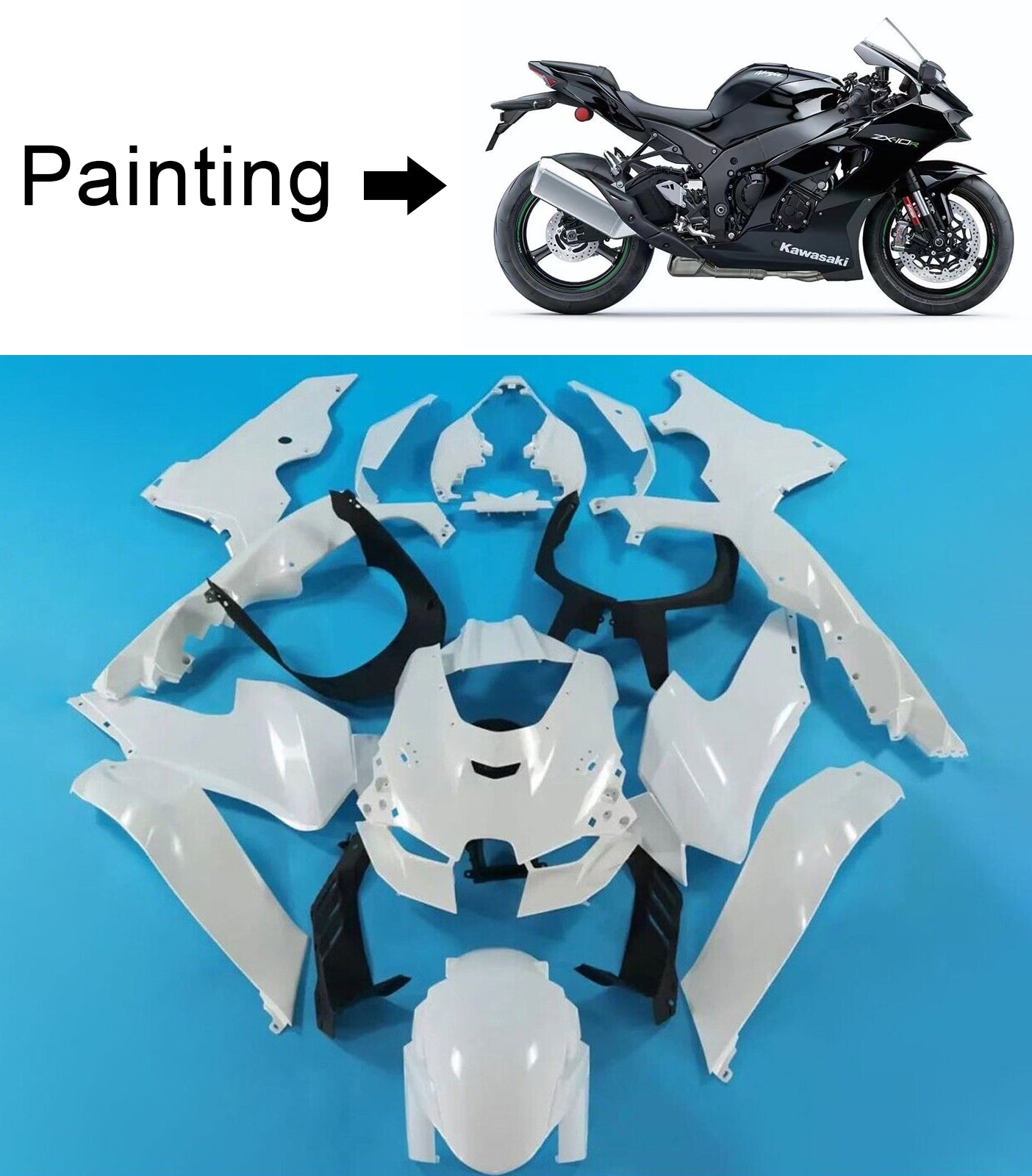 2021-2024 Kawasaki ZX-10R ZX10R Amotopart Injeksjon Fairing Kit Bodywork ABS #101