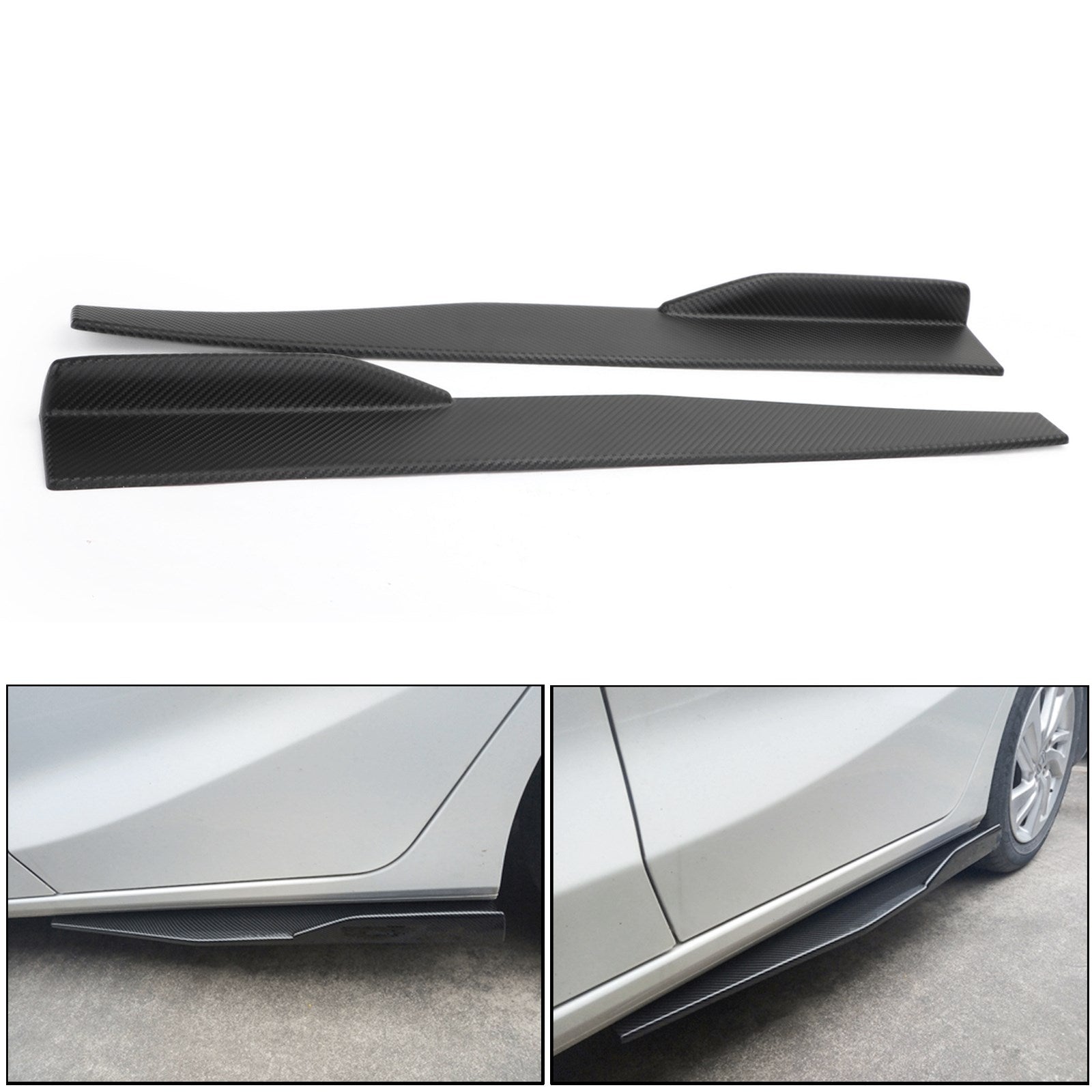 Paire 86 cm Car Joupes de fibre de carbone Carbone Spliturs Rocker Diffuseur Winglet Ailes génériques