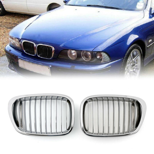 Chrome Front Kidney Grill Mesh Grille Fit BMW E39 5 Series 1999-2003