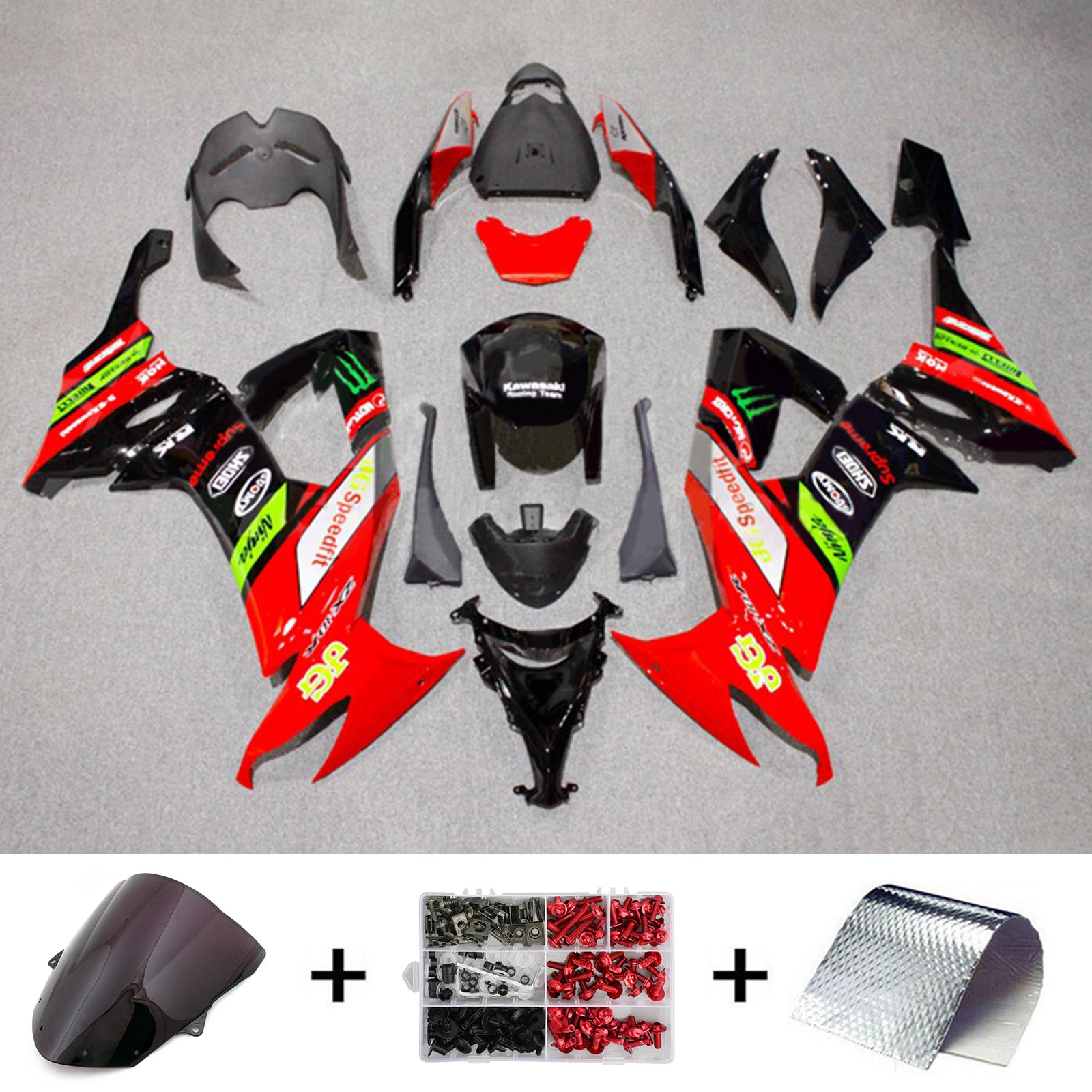 2008-2010 Kawasaki ZX10R Injektion Fairing Kit Bodywork Plastic ABS#126