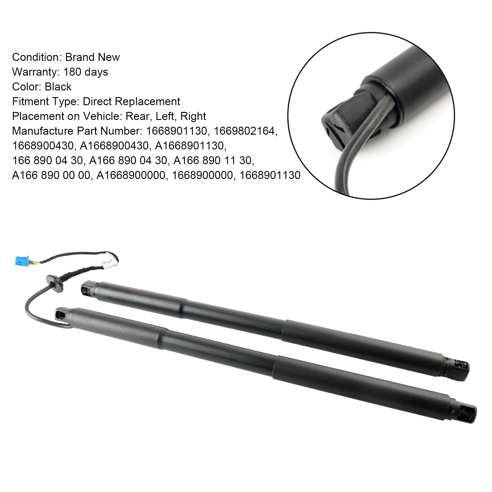 2013-2015 Mercedes Benz ML-Class GLE-Class W166 2PCS Rear Spindle Gas Strut Spring Auto Tailgate Boot