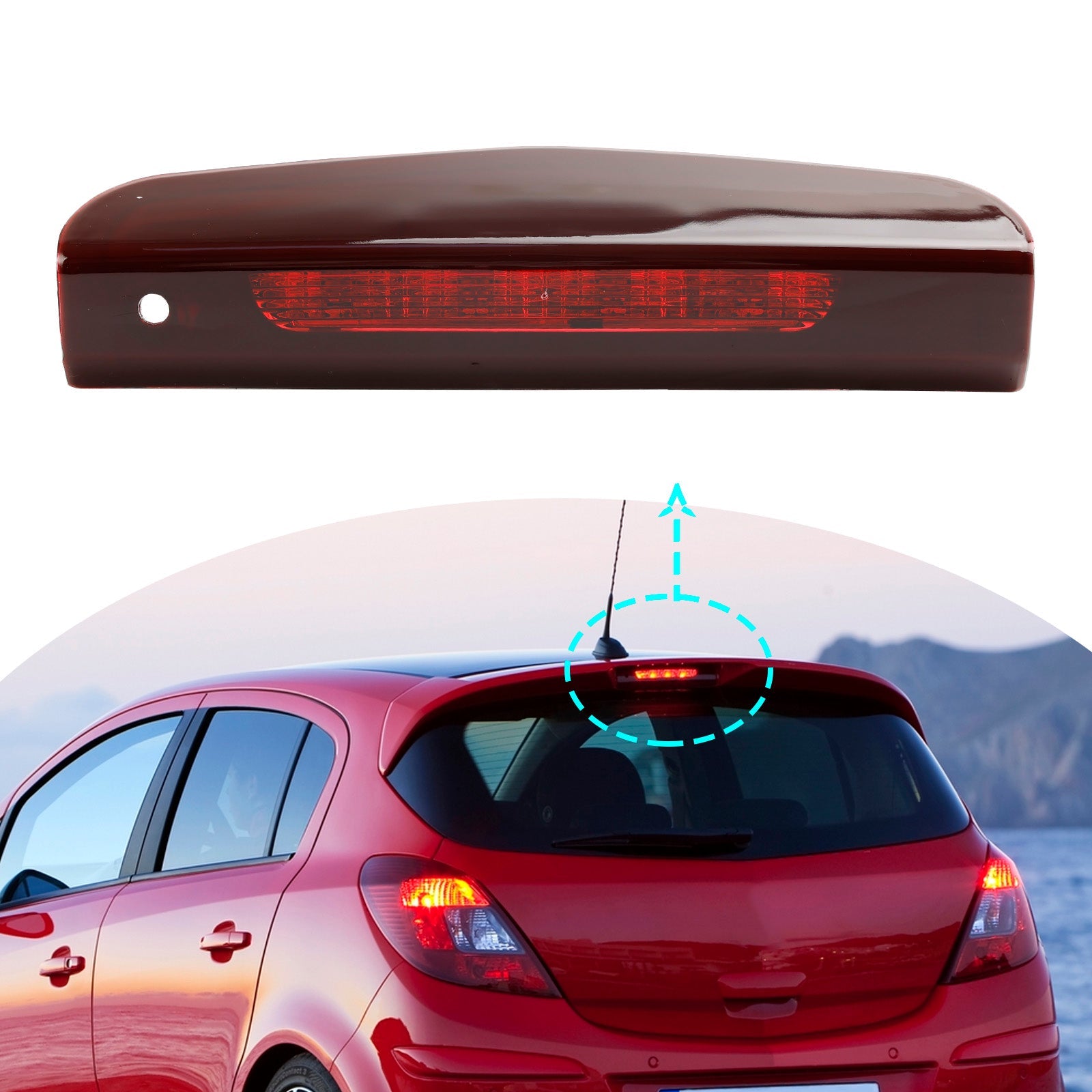 2007-2019 VAUXHALL CORSA D/E Lámpara de freno de tercera luz trasera de alto nivel 5 PUERTAS 13188045