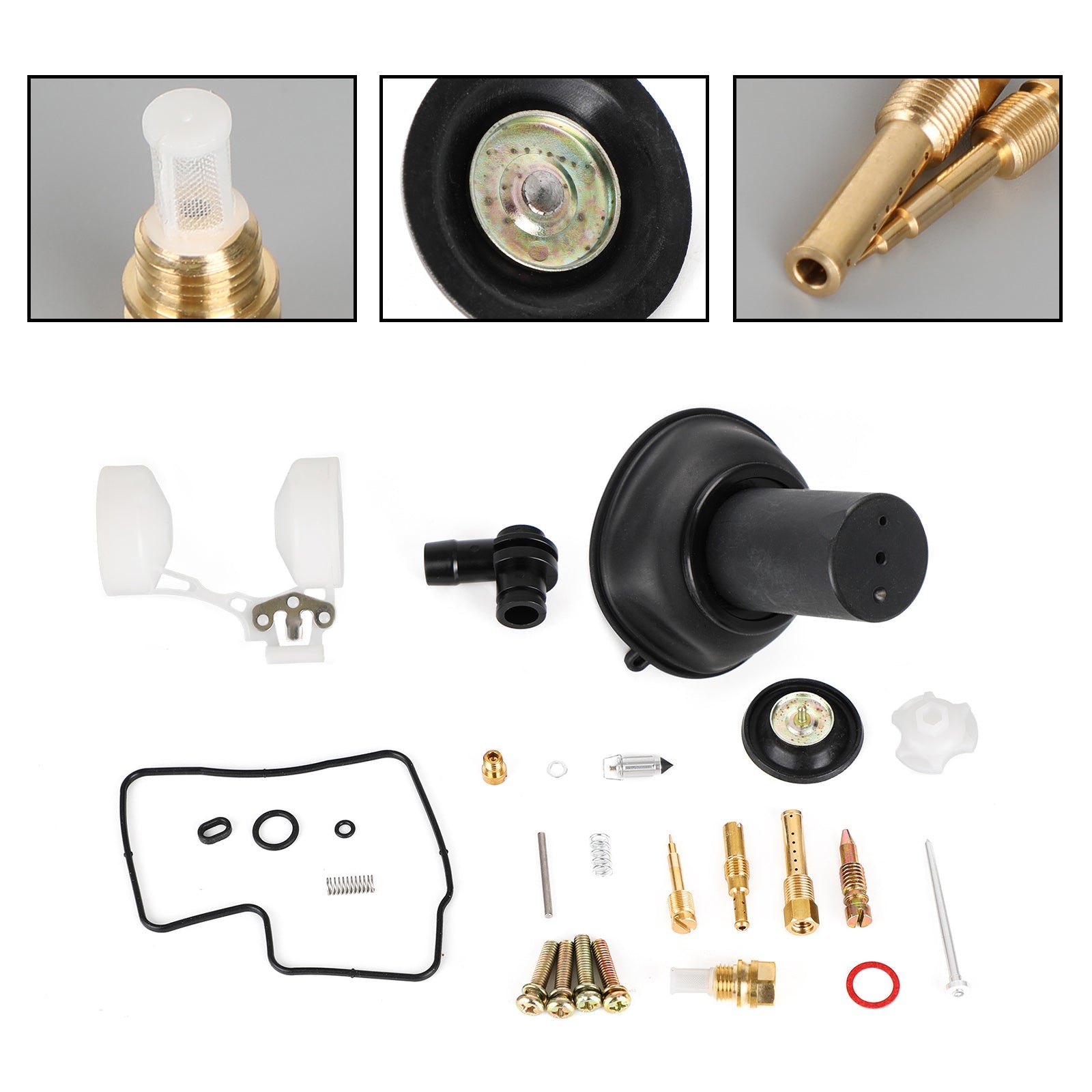 Forgasser, forgasserreparasjonssett med stempel & Flytemontering for Honda VLX400 Steed 400 Generisk