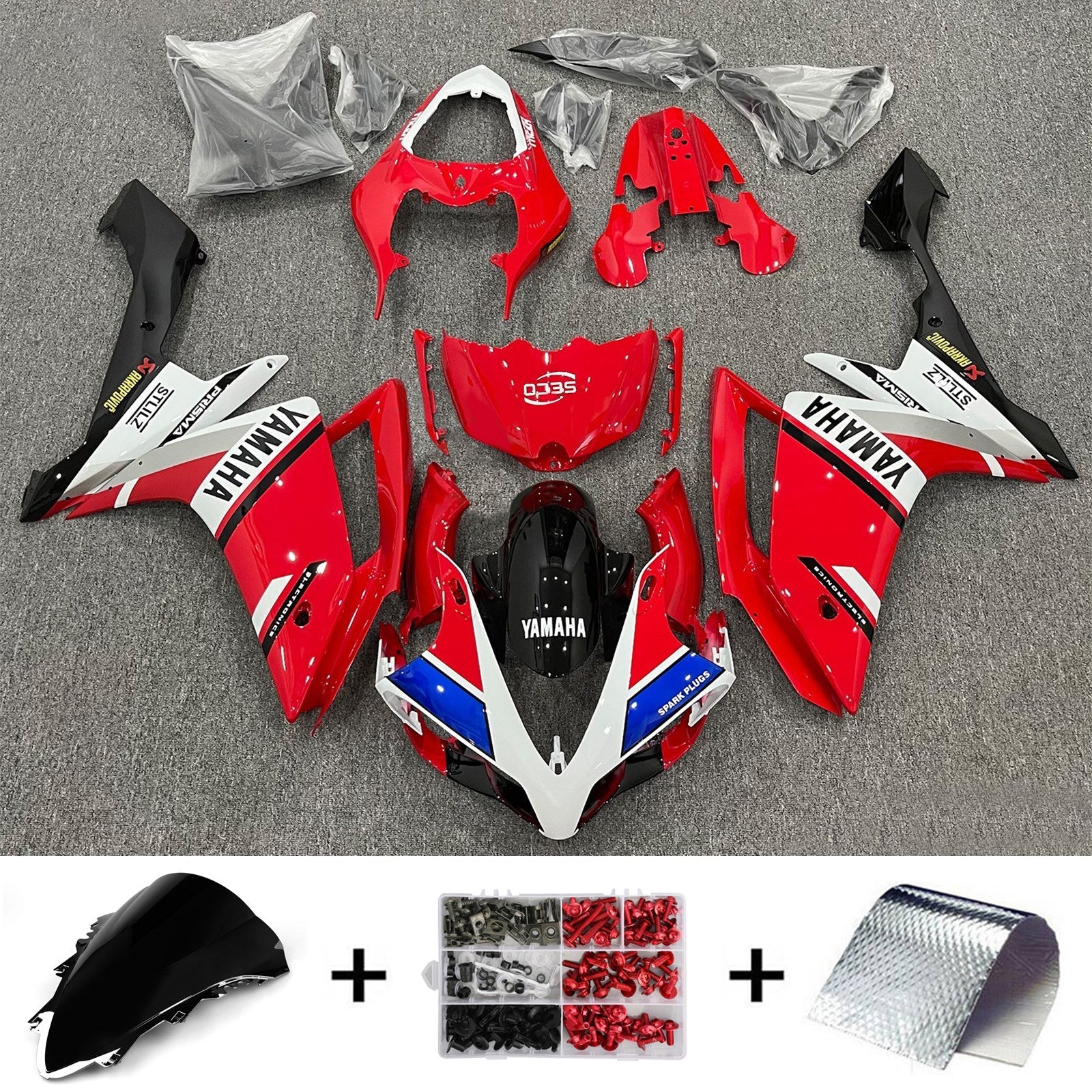 2007-2008 Yamaha YZF 1000 R1 Kit de carénage carrosserie plastique ABS