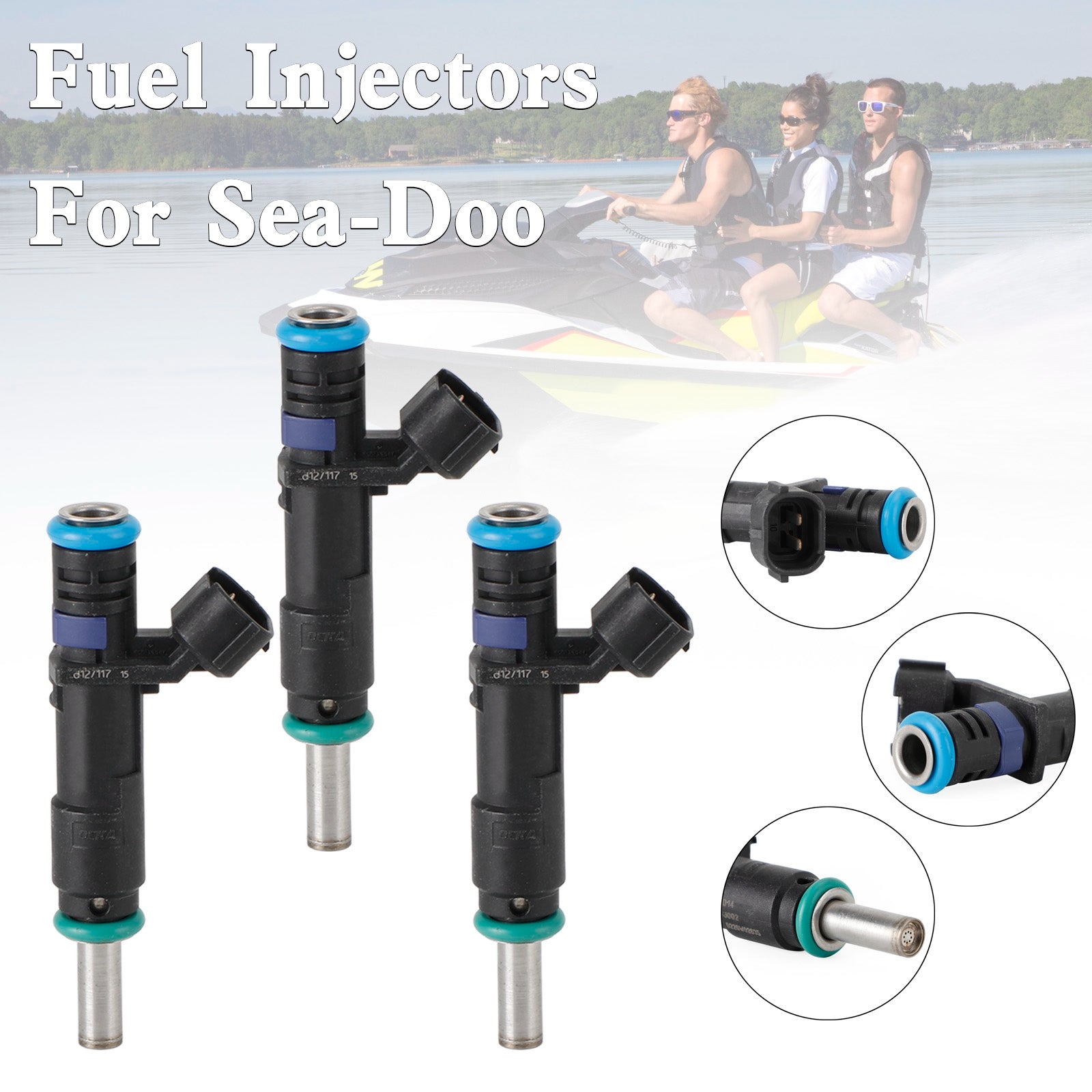 3PCS 2011-2015 Seadoo GTI 130/SE 130 GTS 130 420874836 Brandstof Injectoren 420874848