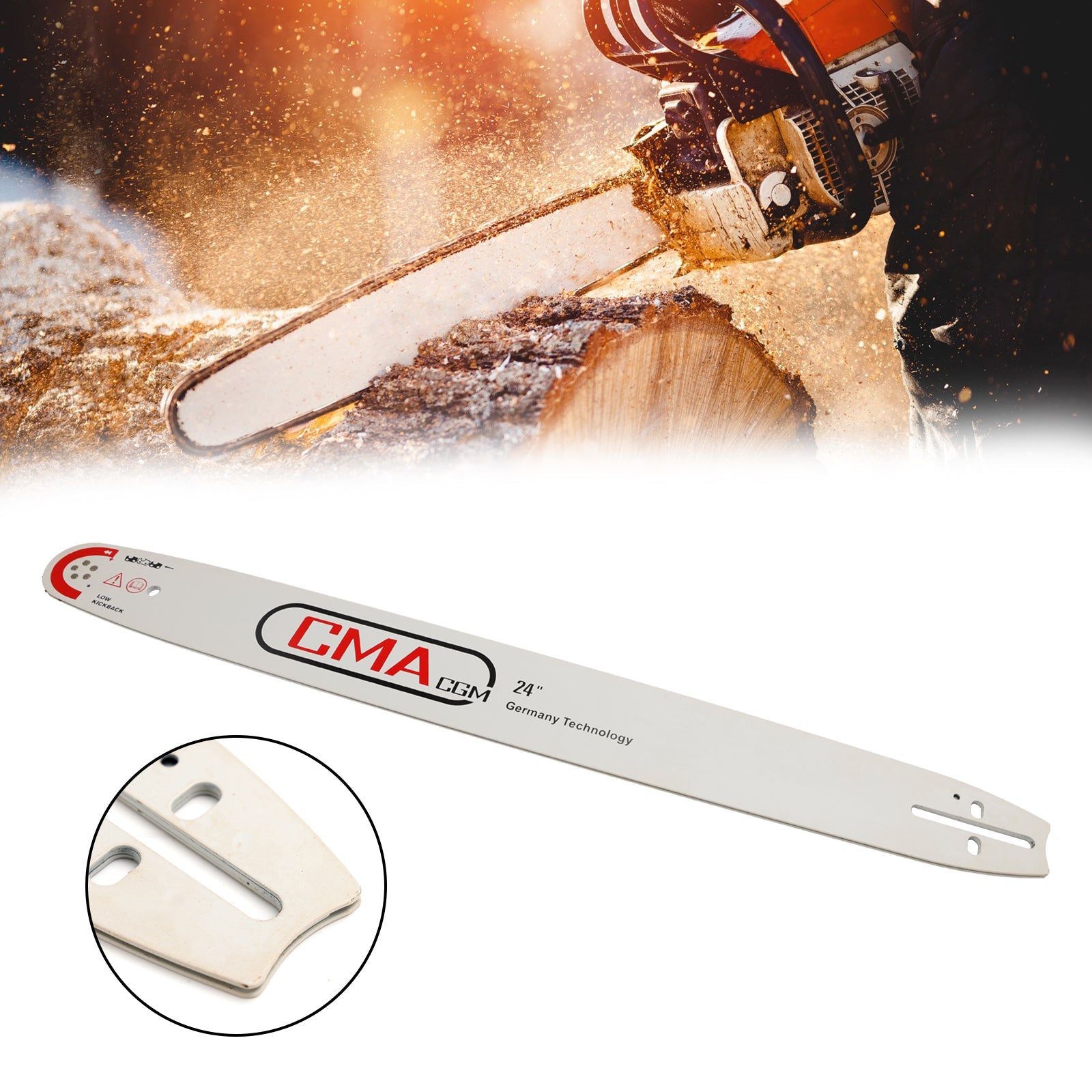 24" GUIDE-CHAÎNE DE TRONÇONNEUSE 0.325" pas 0,058 Calibre 94DL Remplacement de rechange