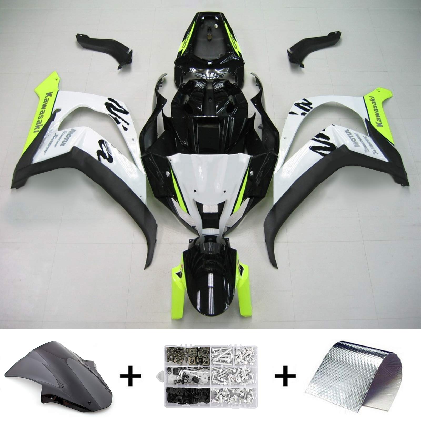 2011-2015 Kawasaki ZX10R Amotopart Injeksjon Fairing Kit Bodywork Plast Abs #112