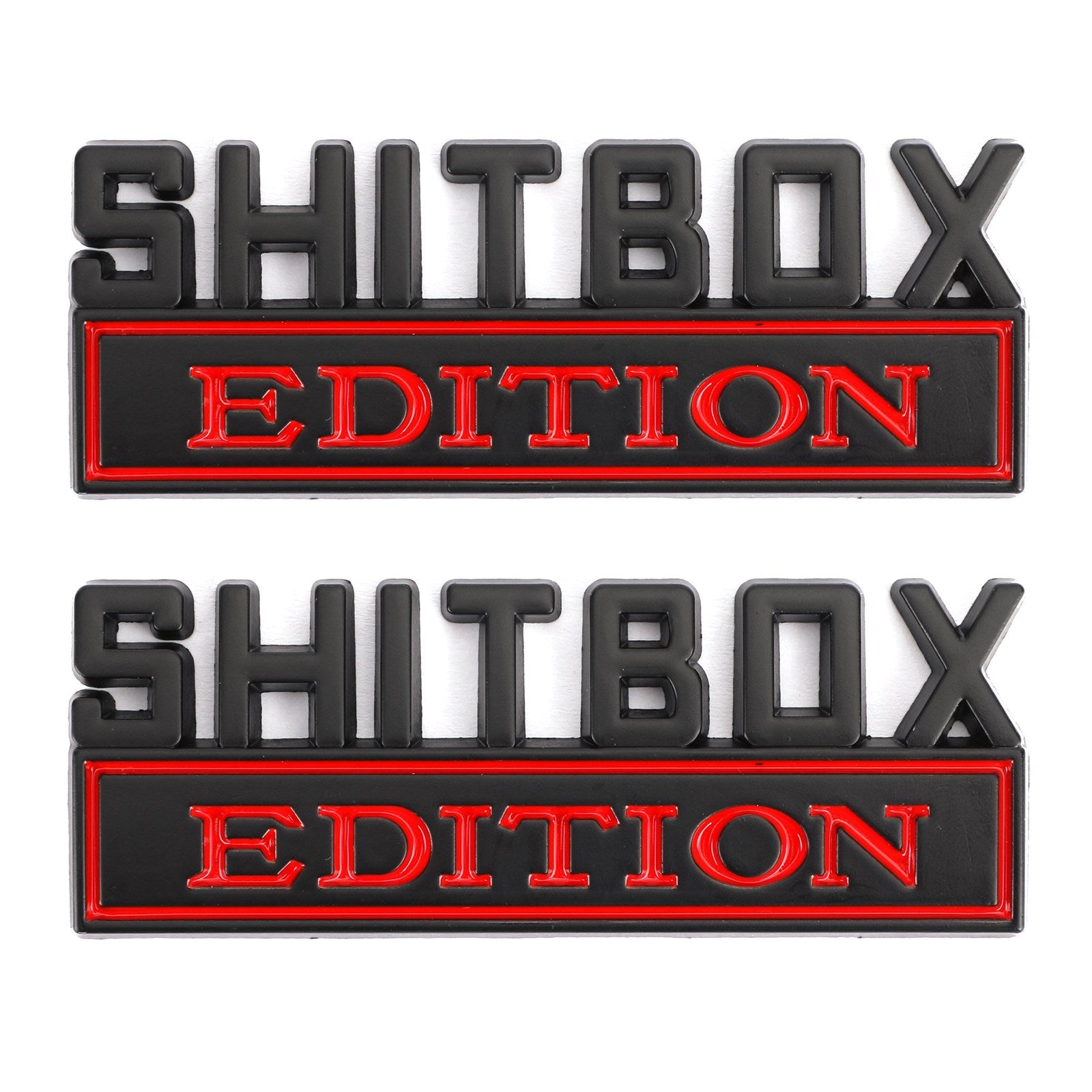 2pc Shitbox Edition embleem sticker badges stickers voor Ford Chevr auto vrachtwagen #D generiek