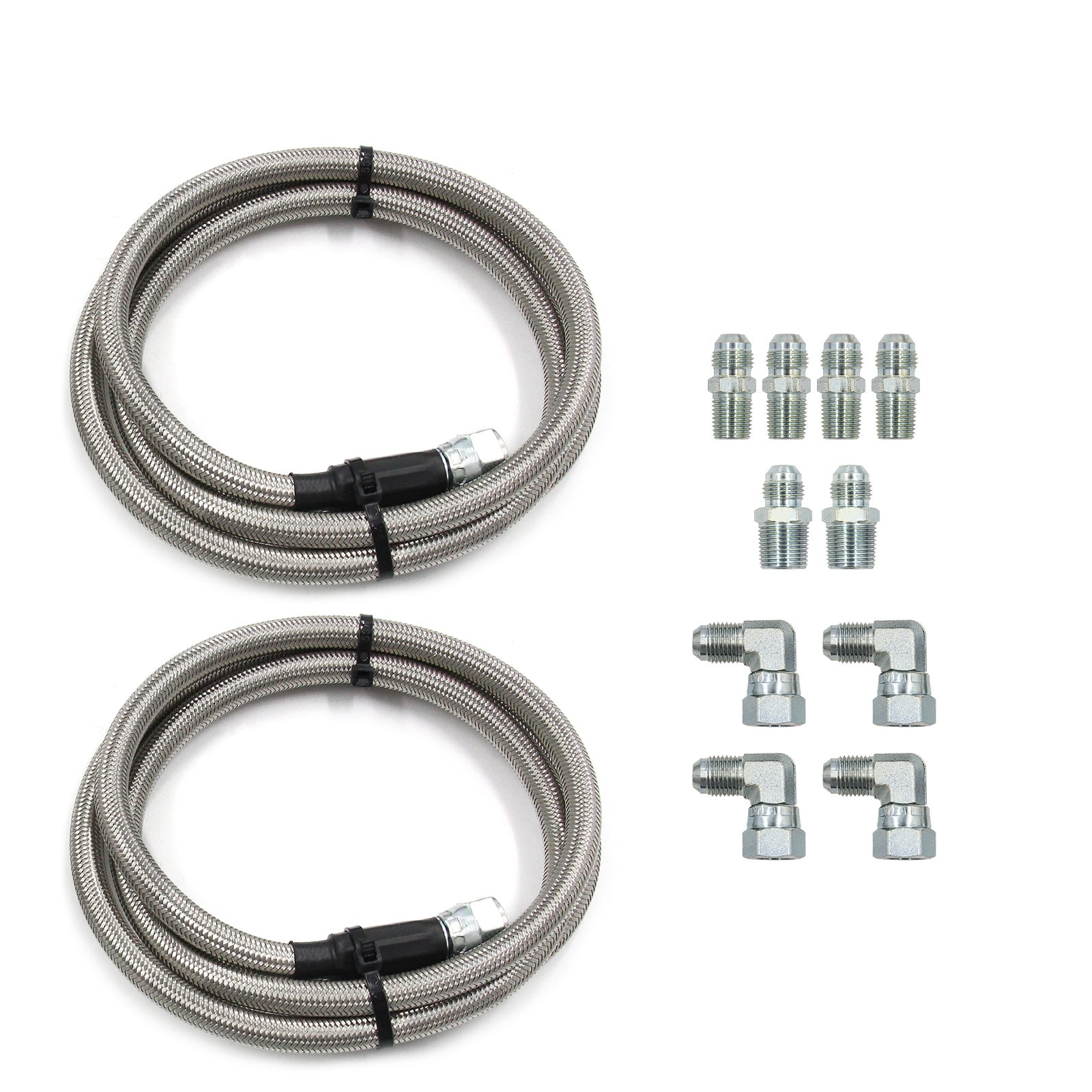 TH350 700R4 TH400 52" Comprimento das linhas de mangueiras do resfriador de transmissão trançadas em aço inoxidável