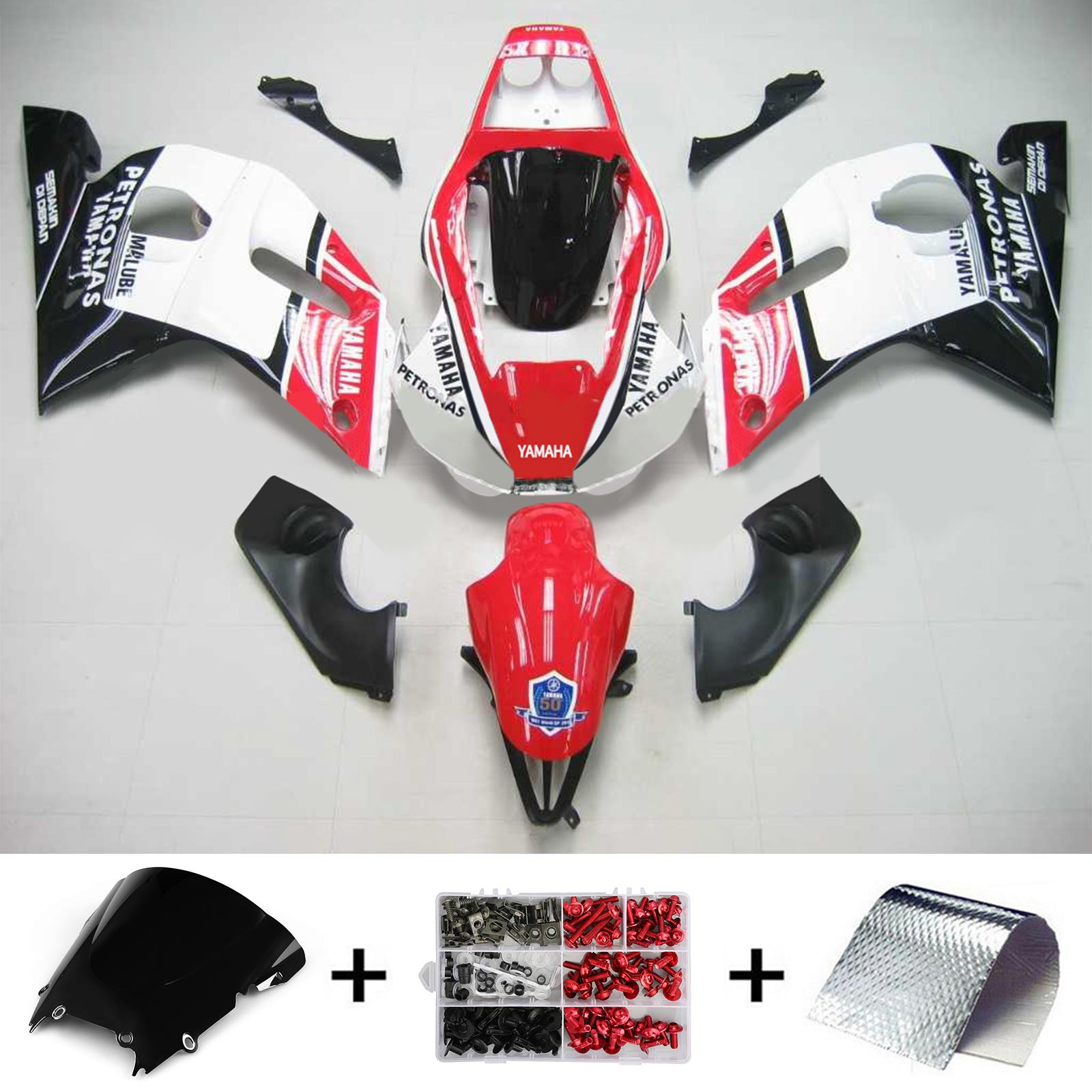 1998-2002 Yamaha Yzf 600 R6 Kit de camence d'injection de carrosserie en plastique ABS # 113