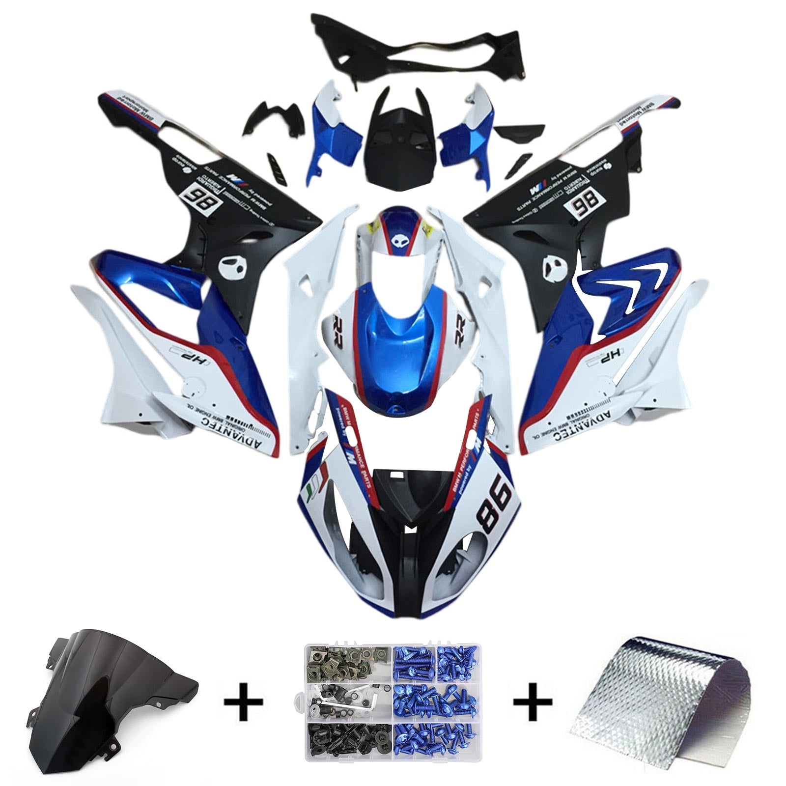 2017-2018 BMW S1000RR Kit de carénage Kit de carrosserie en plastique