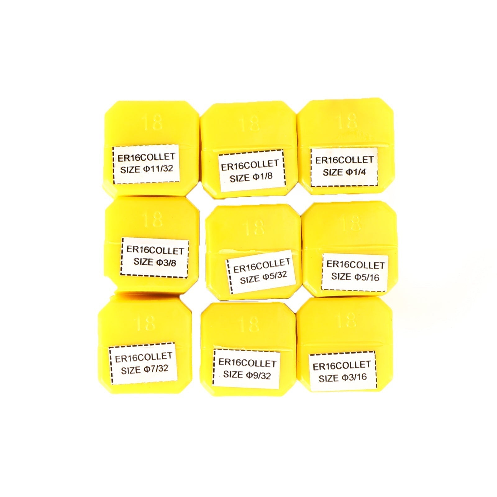 9pcs ER16 Spring Collet Set pre CNC frézovacie sústruhové náradie Gravírovanie oceľ