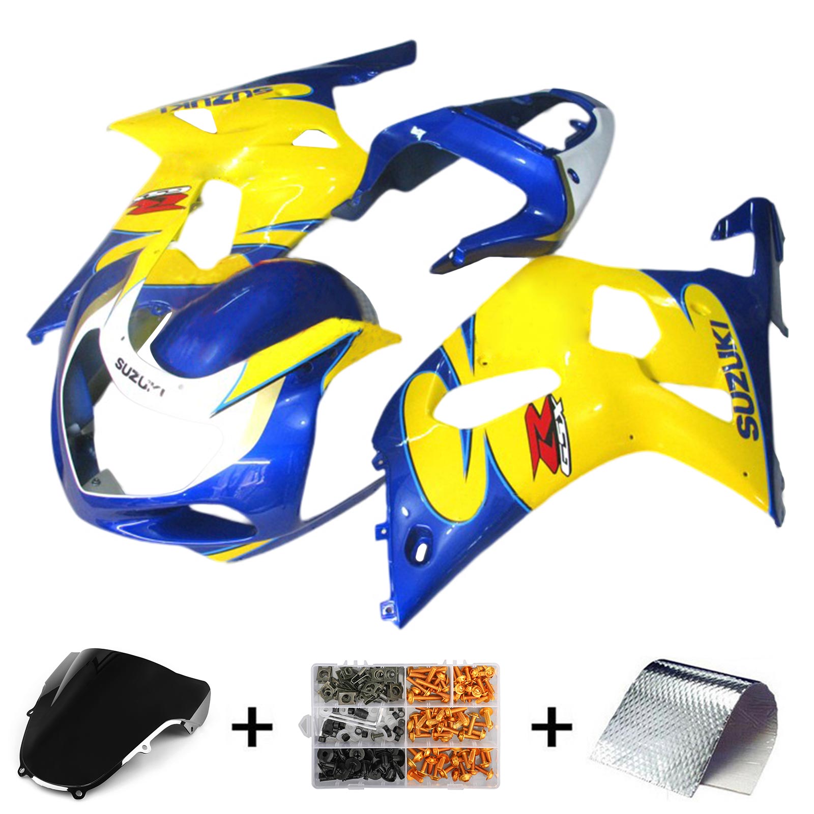 2001-2003 Suzuki GSXR600 GSXR750 K1 Kit de carénage de carrosserie en plastique Abs