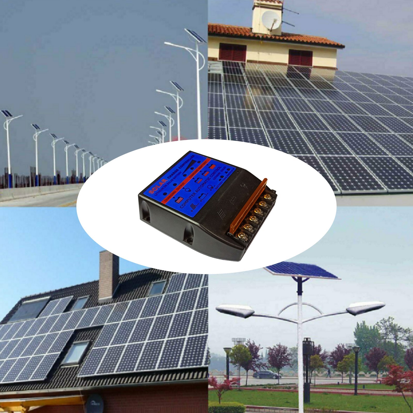 Solar-laadregelaar PWM 10A-50A 12V Ingebouwde timer Batterijcontrole-adapter
