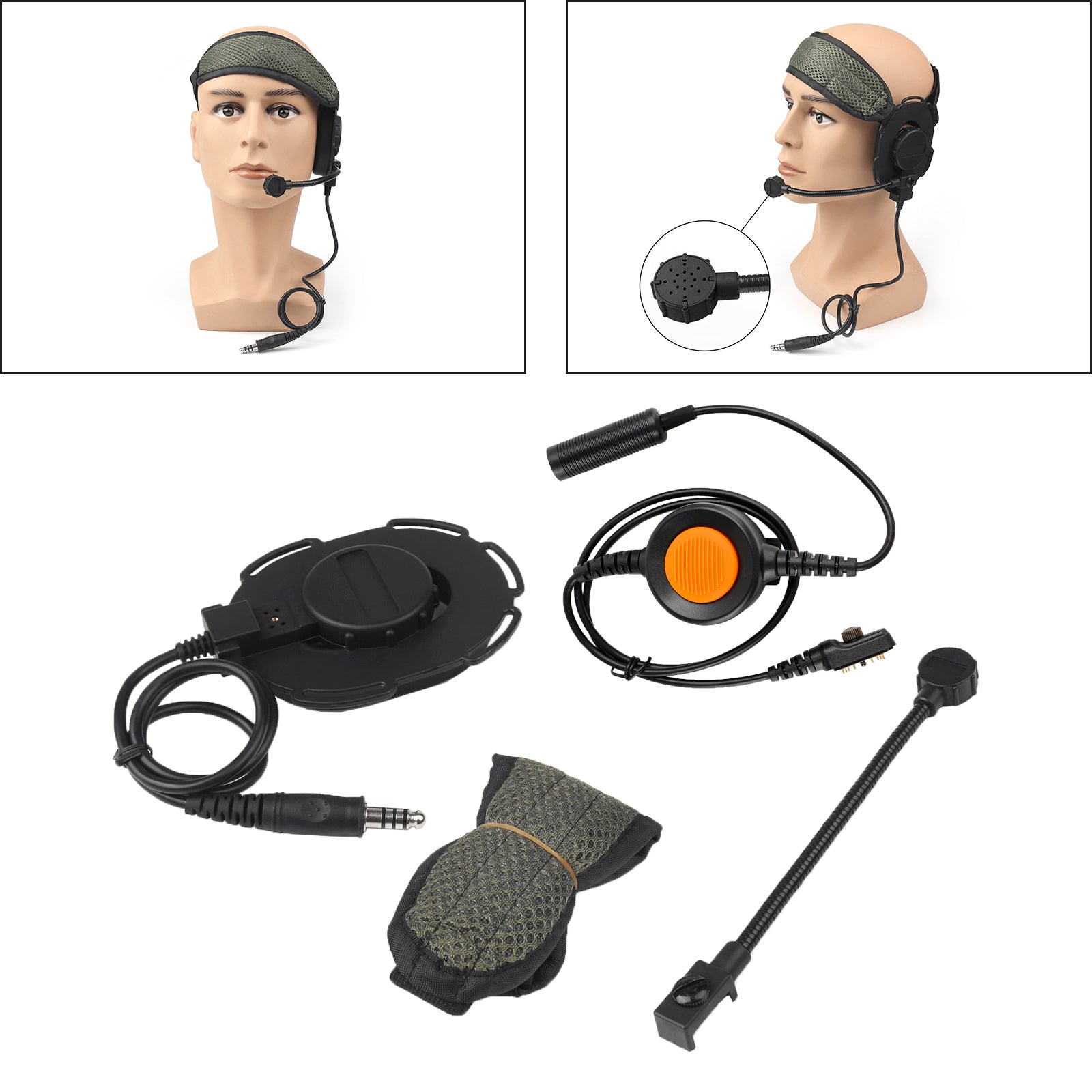 Para Hytera PD780G/580/788/782/785 auriculares tácticos PTT Z Bowman Elite II de 6 pines