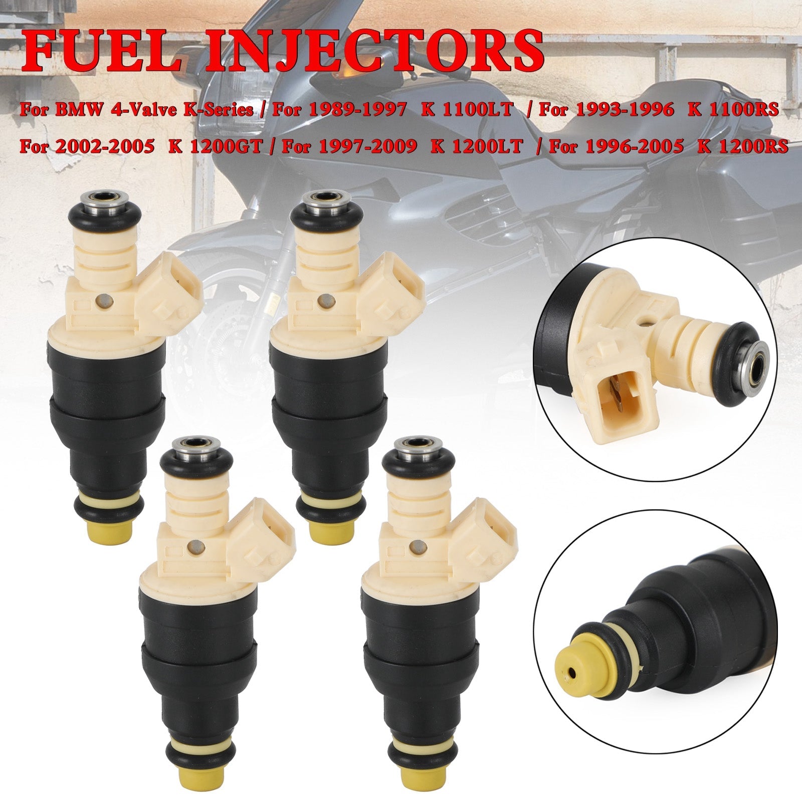 4 STKS BMW K100 Motorfiets Enkel Gat Disc EV1 14LB 0280150210 brandstofinjectoren