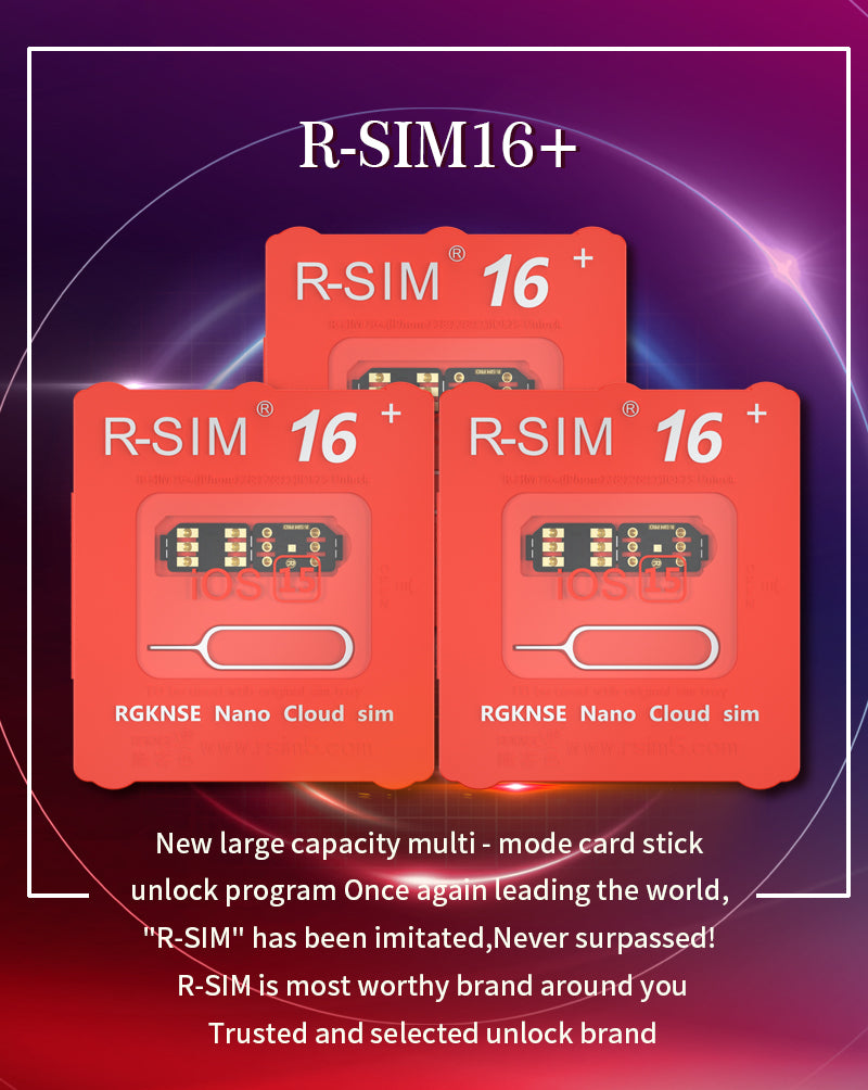 R-SIM 16+ Nano Lås opp RSIM-kort Fit for iPhone 13 Pro 12 Pro Max XS XR 8 iOS 15