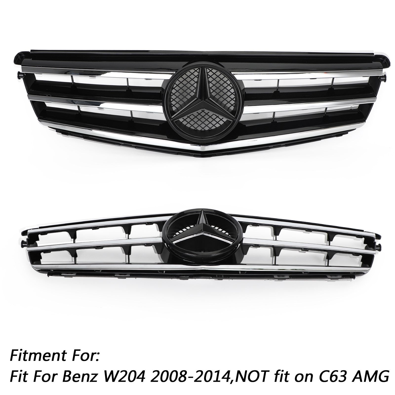 2008-2014 W204 C300 C350 LED Zwart Chroom Front Grille Generiek