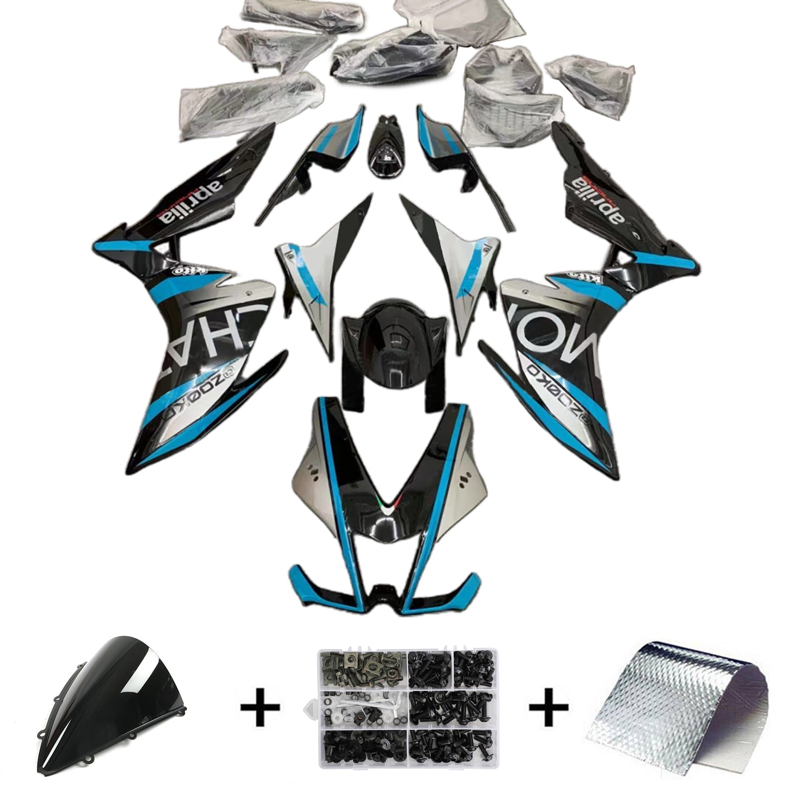 2009-2015 Aprilia RSV4 1000 Kit de carénage Kit de carrosserie Plastique Abs