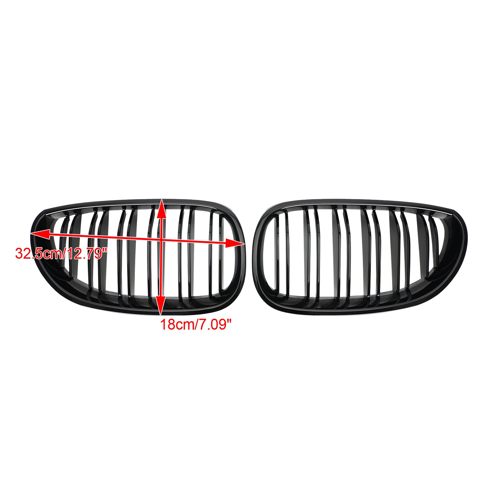 2004-2009 BMW E60 E61 M5 520I 530I GLOSSY BLACK FRED Sport Kidney Grille Abs Generic