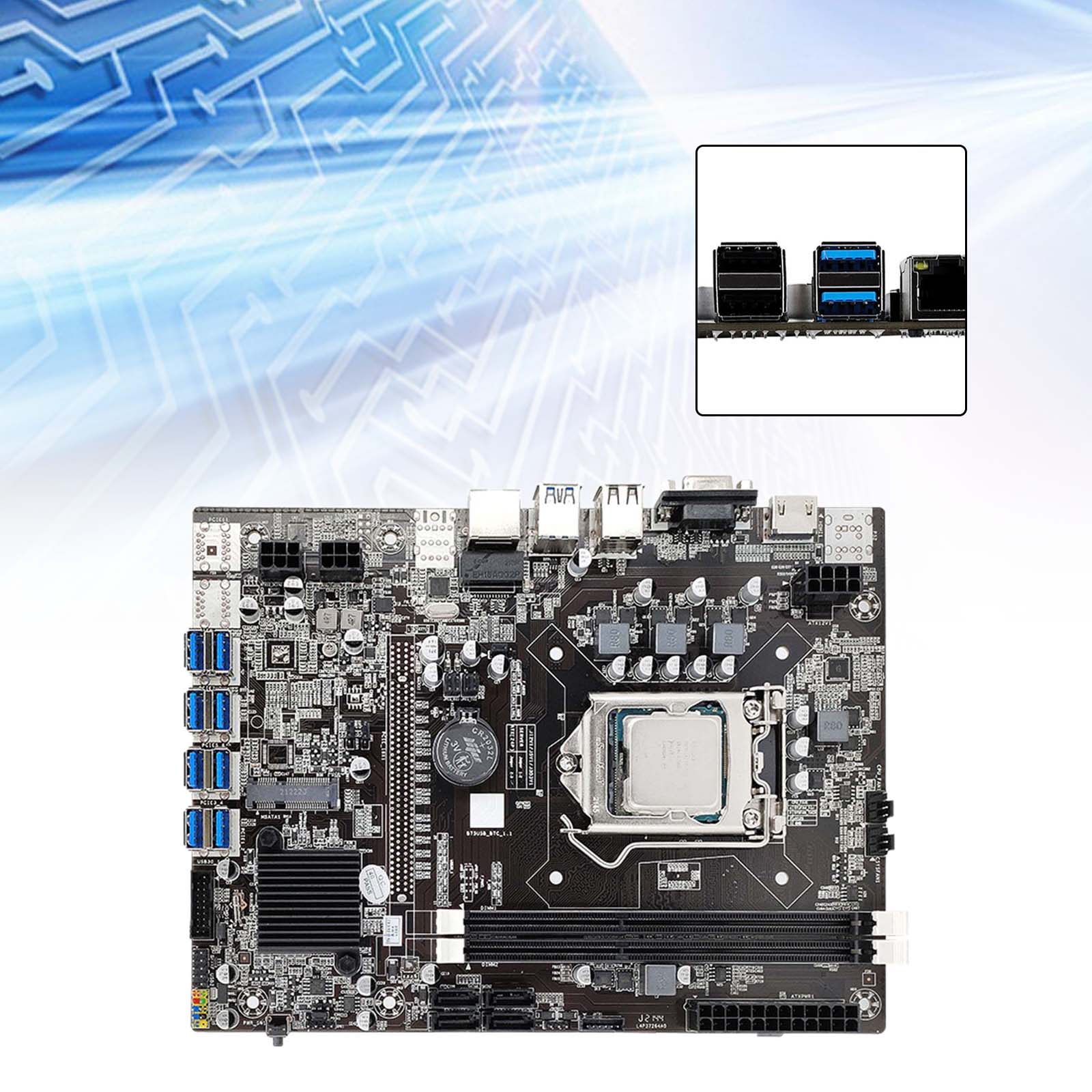 Placa base de minería de PC B250C BTC 12P PCI Express DDR4 para LGA1151 Gen6/7