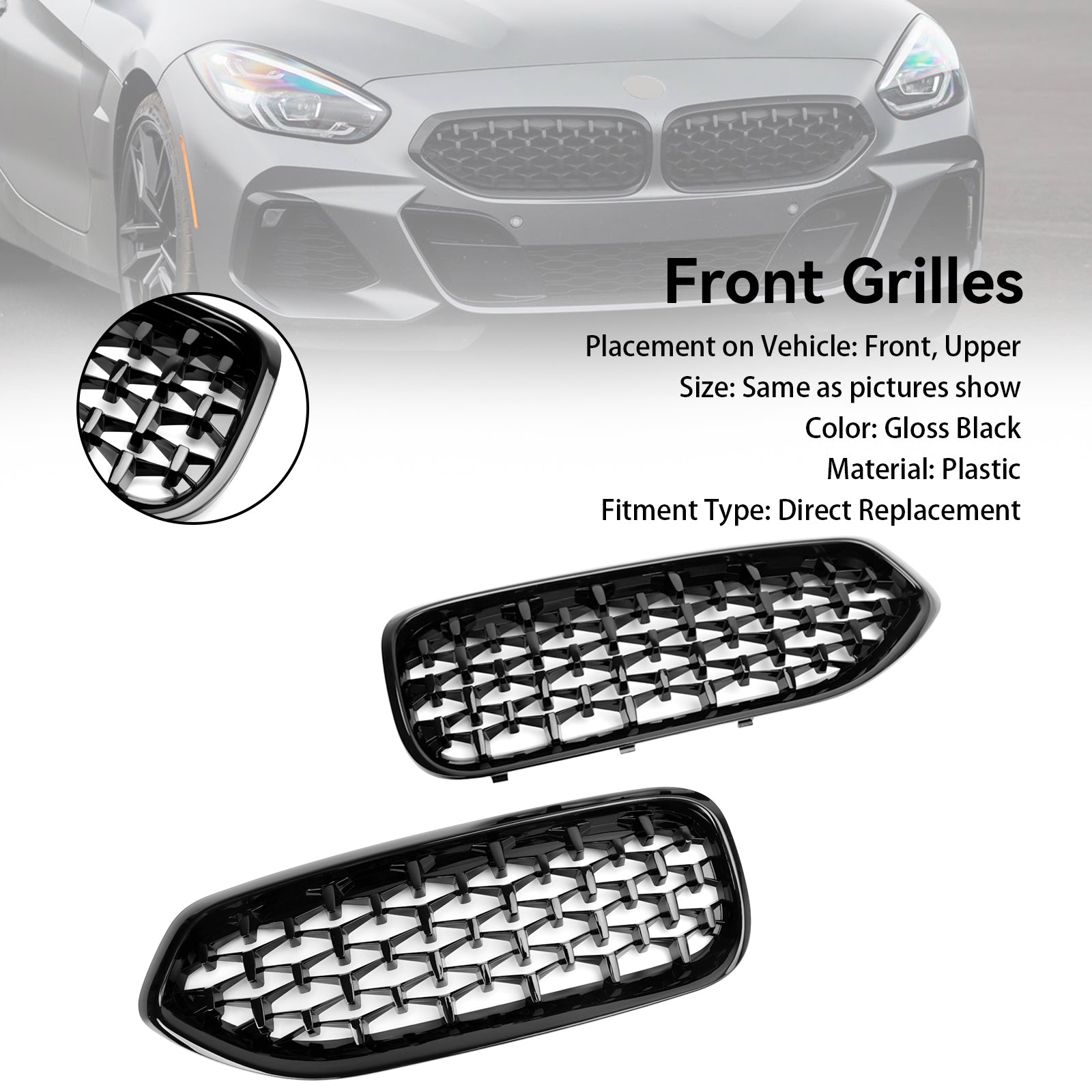 BMW G29 Z4 2019-2023 Diamond Blift Black Front Kidney Grill Grille