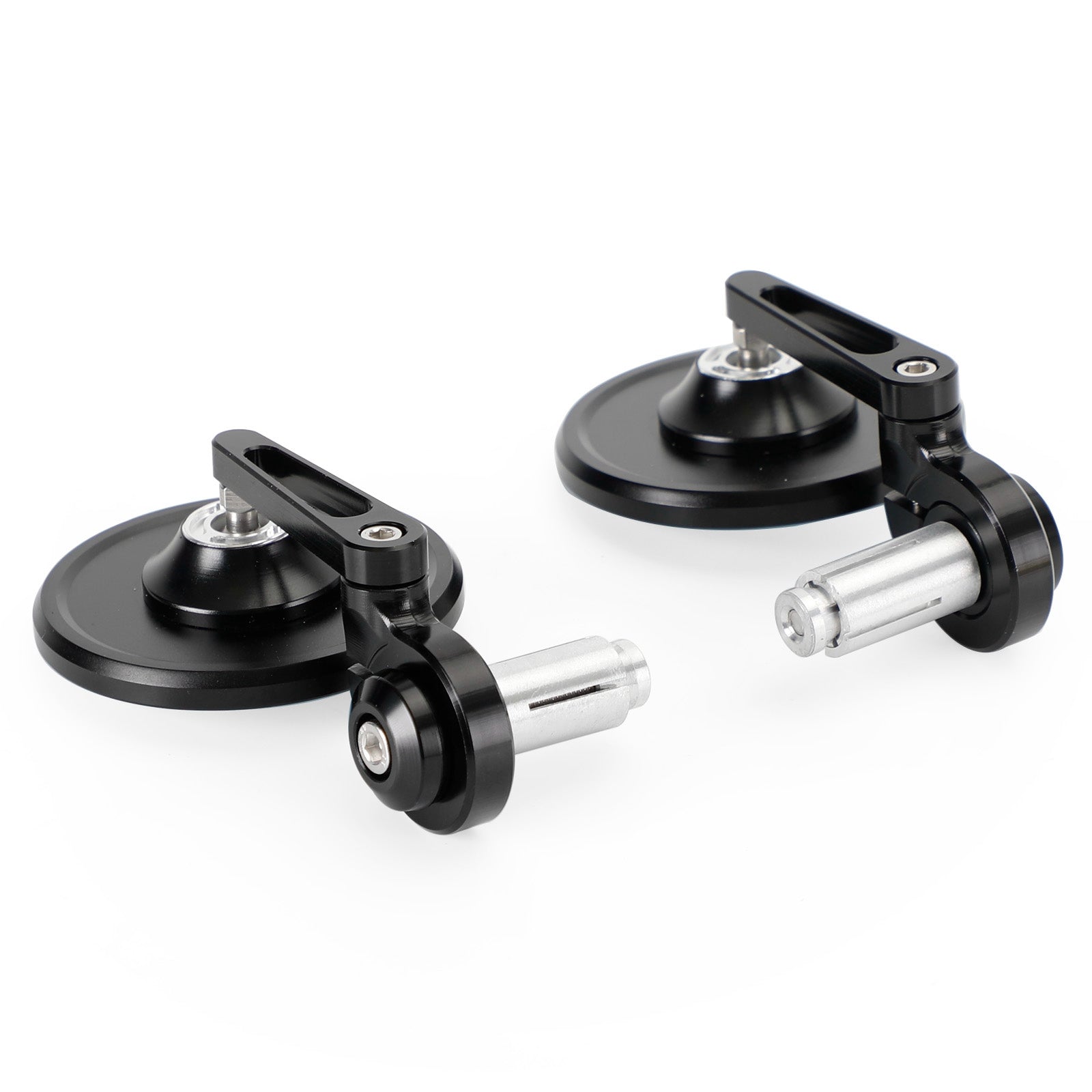 Aluminium stuuruiteindespiegel 7/8"-1" Zwarte korte arm BAR-uiteinde 3" Ronde spiegels Generiek